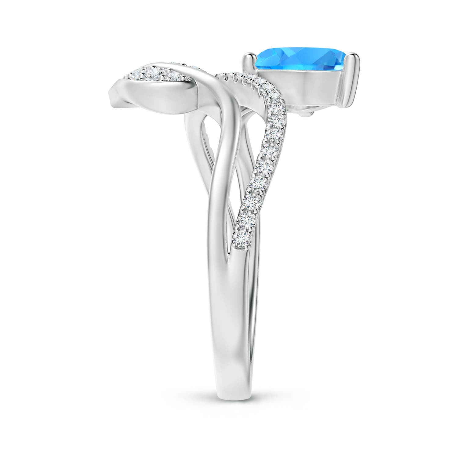 AAAA - Swiss Blue Topaz / 1.8 CT / 14 KT White Gold