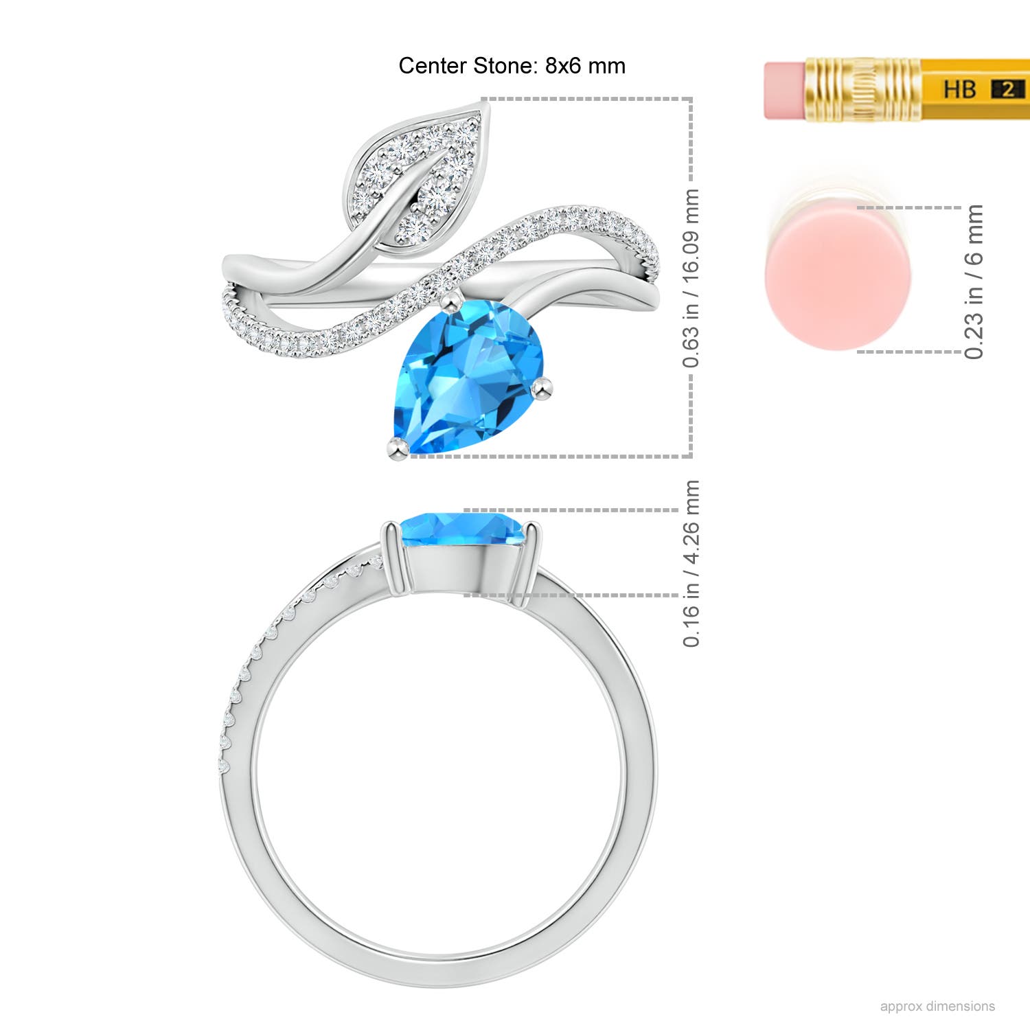 AAAA - Swiss Blue Topaz / 1.8 CT / 14 KT White Gold