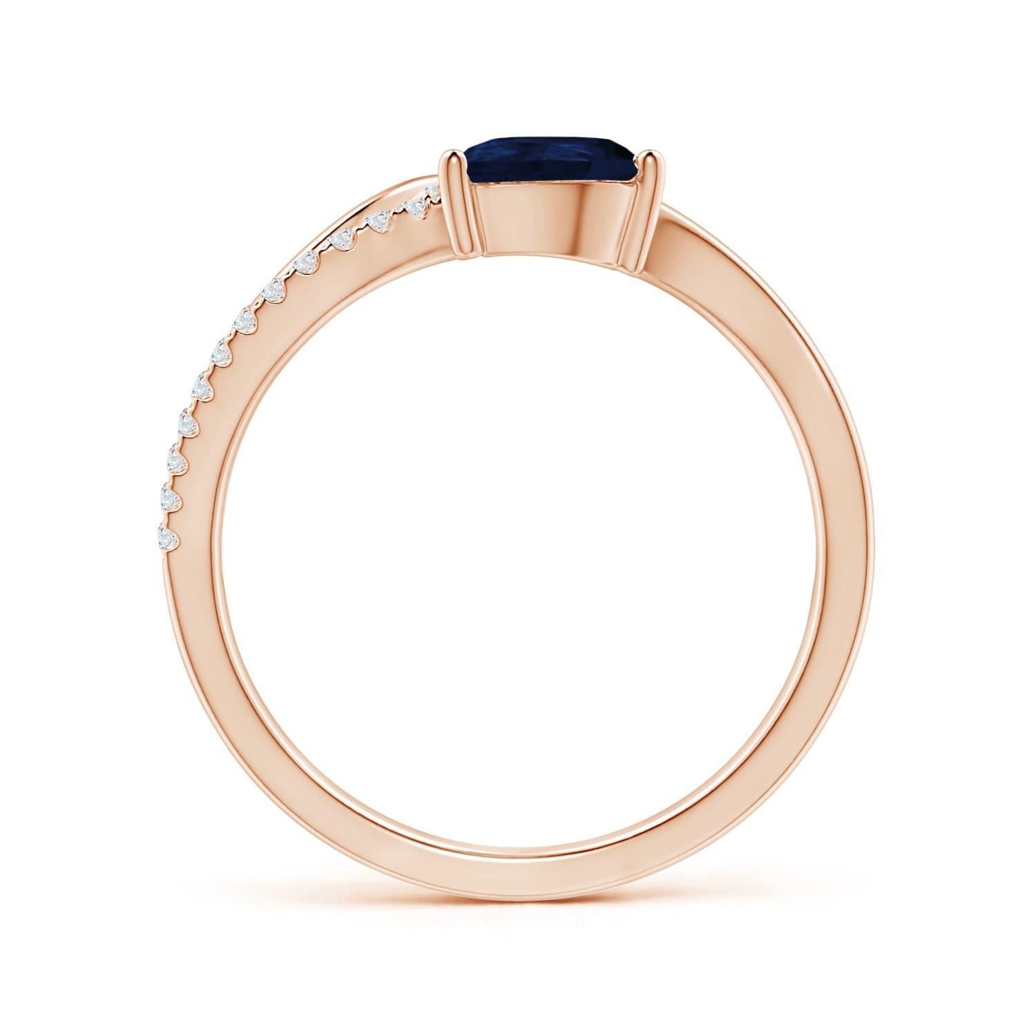 A - Blue Sapphire / 0.97 CT / 14 KT Rose Gold