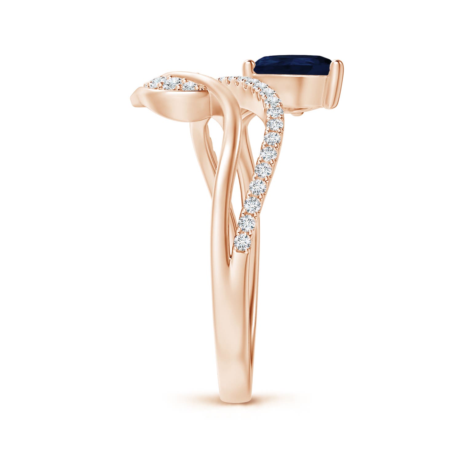 A - Blue Sapphire / 0.97 CT / 14 KT Rose Gold