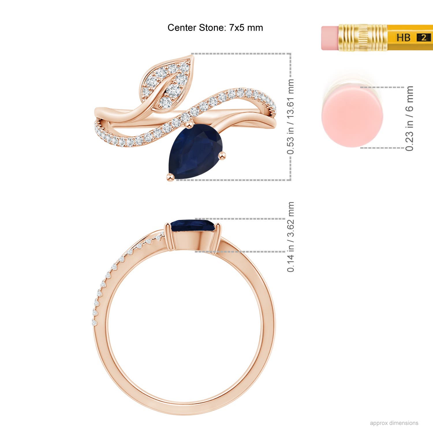 A - Blue Sapphire / 0.97 CT / 14 KT Rose Gold