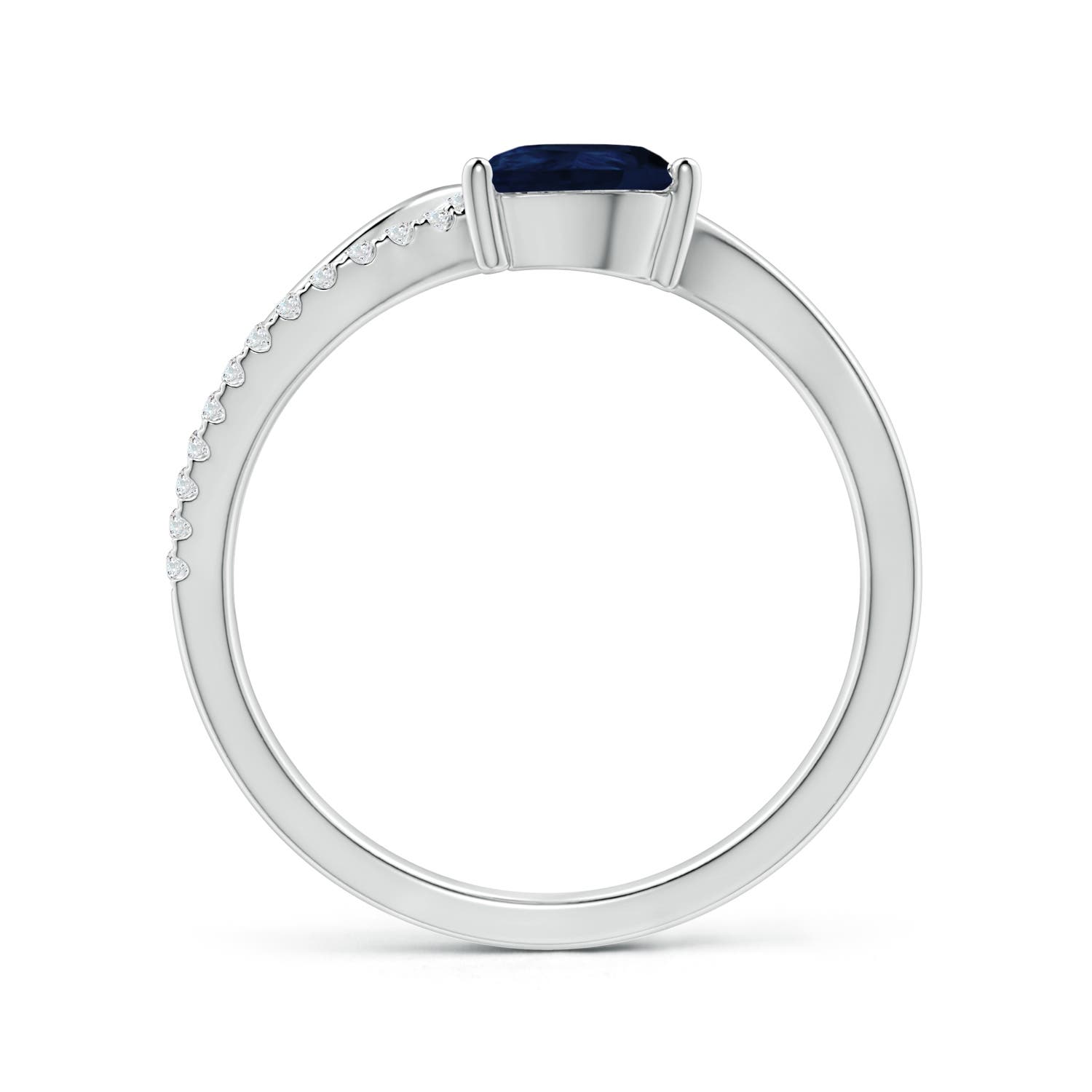 A - Blue Sapphire / 0.97 CT / 14 KT White Gold