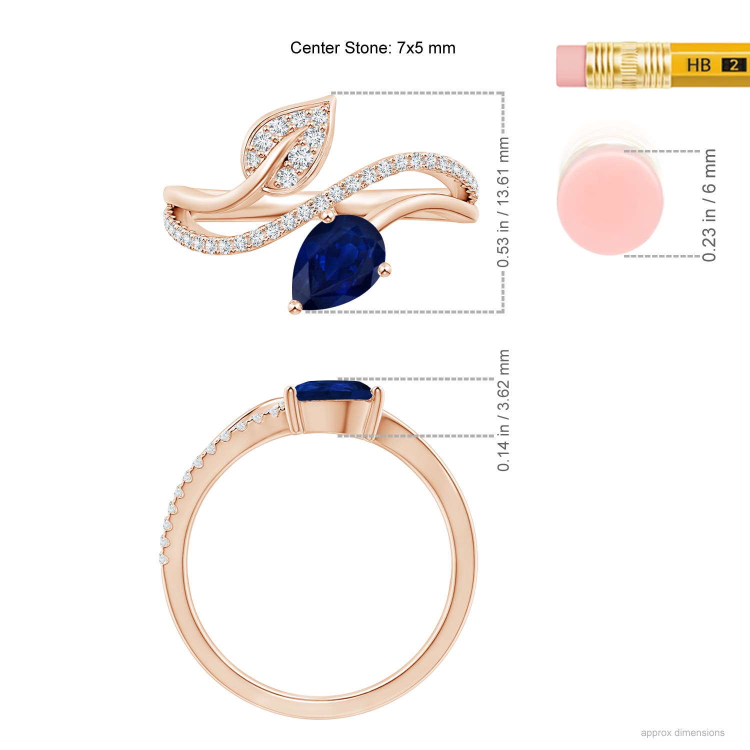 AA - Blue Sapphire / 0.97 CT / 14 KT Rose Gold