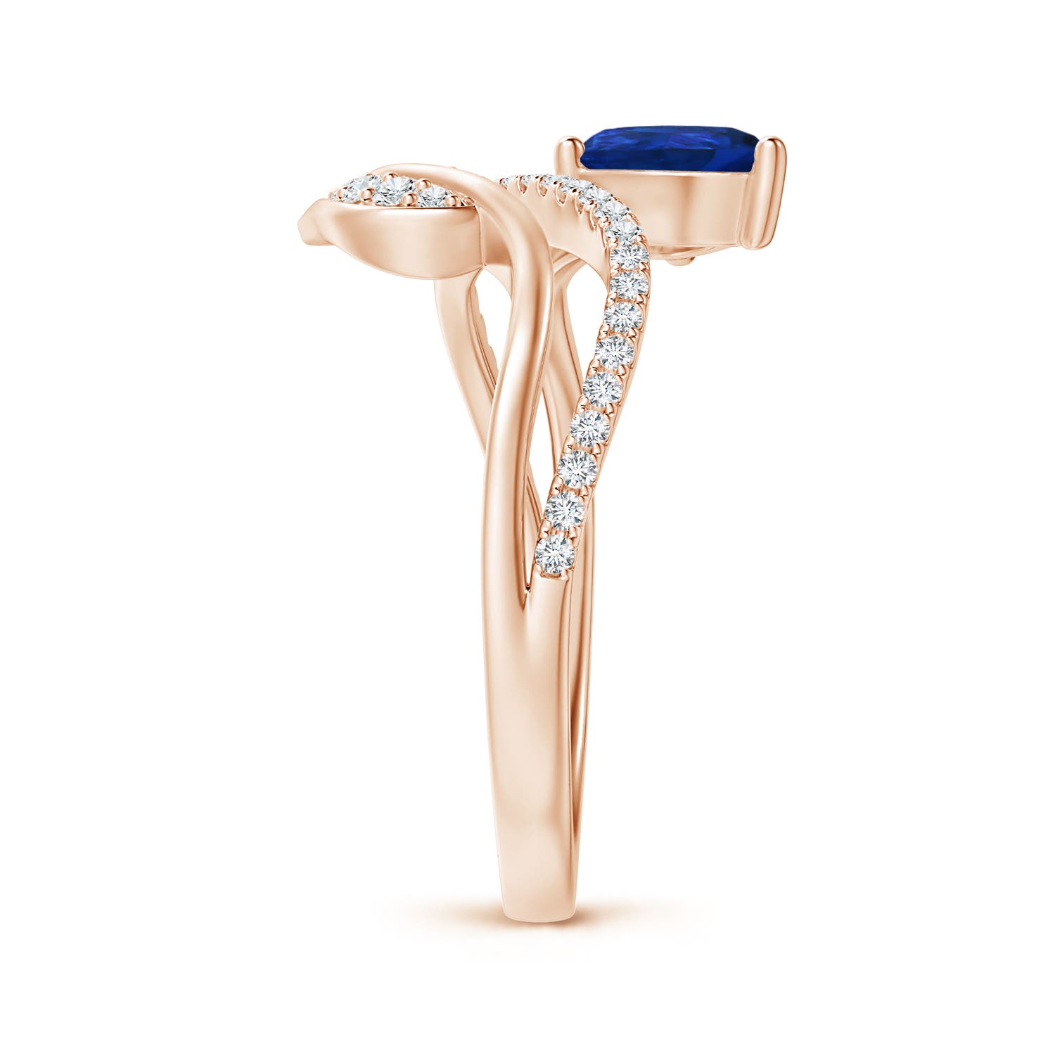 AAA - Blue Sapphire / 0.97 CT / 14 KT Rose Gold