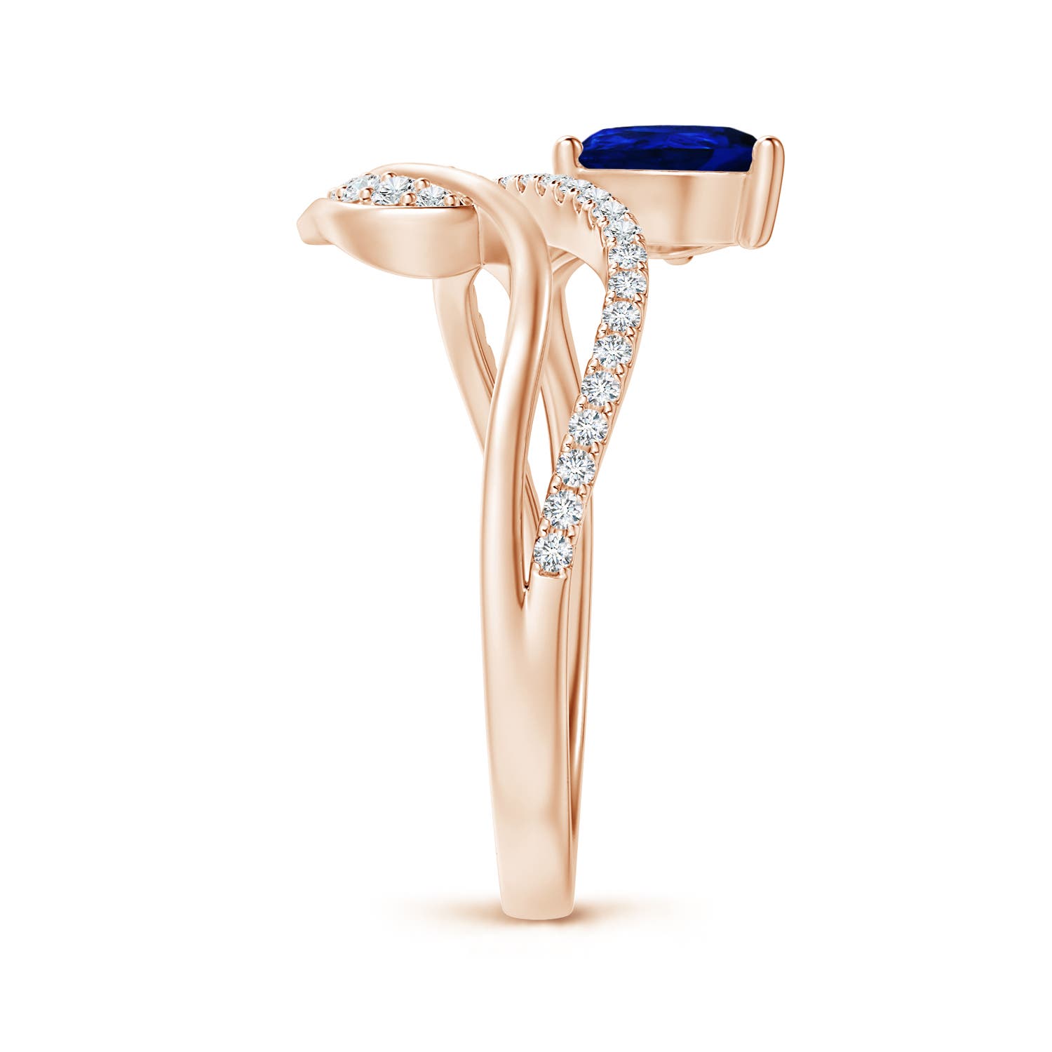 AAAA - Blue Sapphire / 0.97 CT / 14 KT Rose Gold