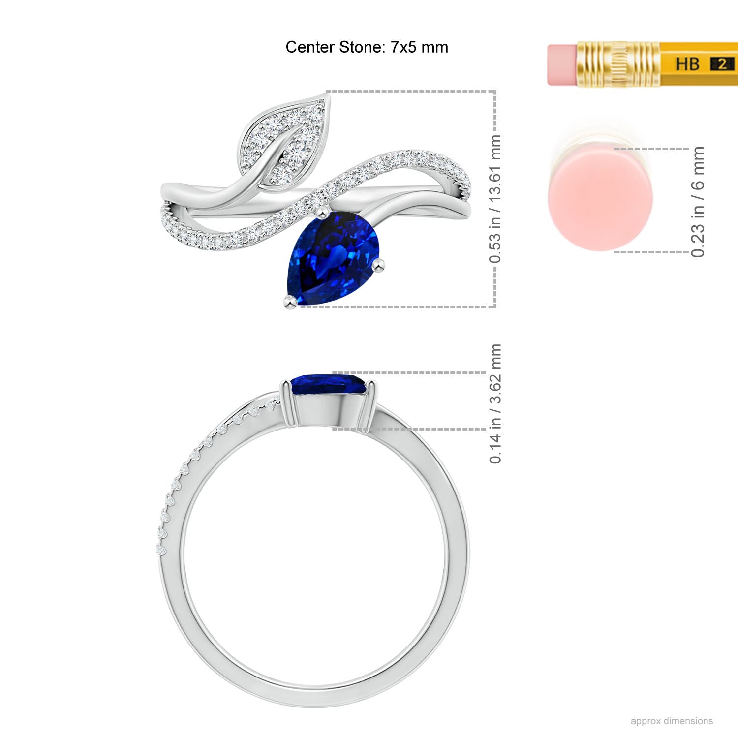 AAAA - Blue Sapphire / 0.97 CT / 14 KT White Gold