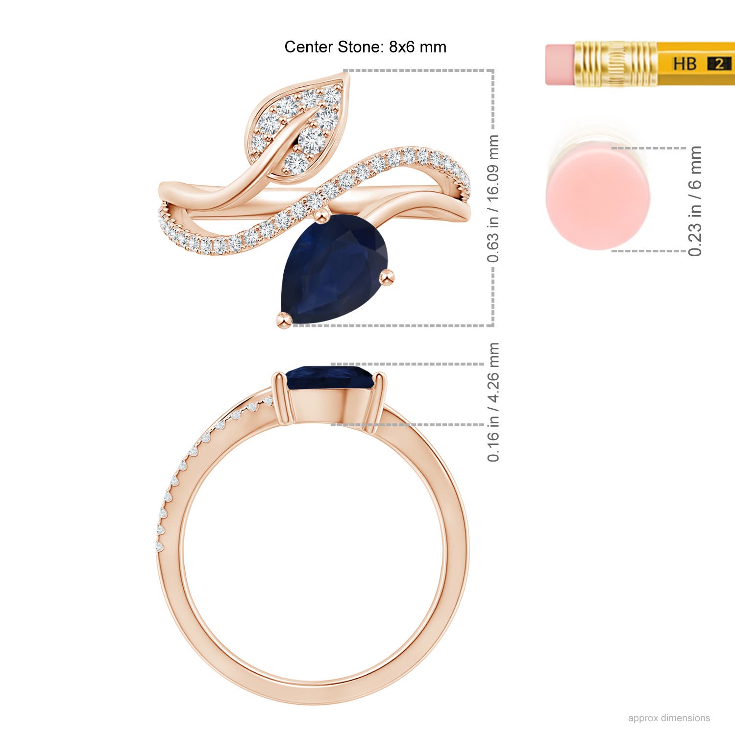 A - Blue Sapphire / 1.4 CT / 14 KT Rose Gold