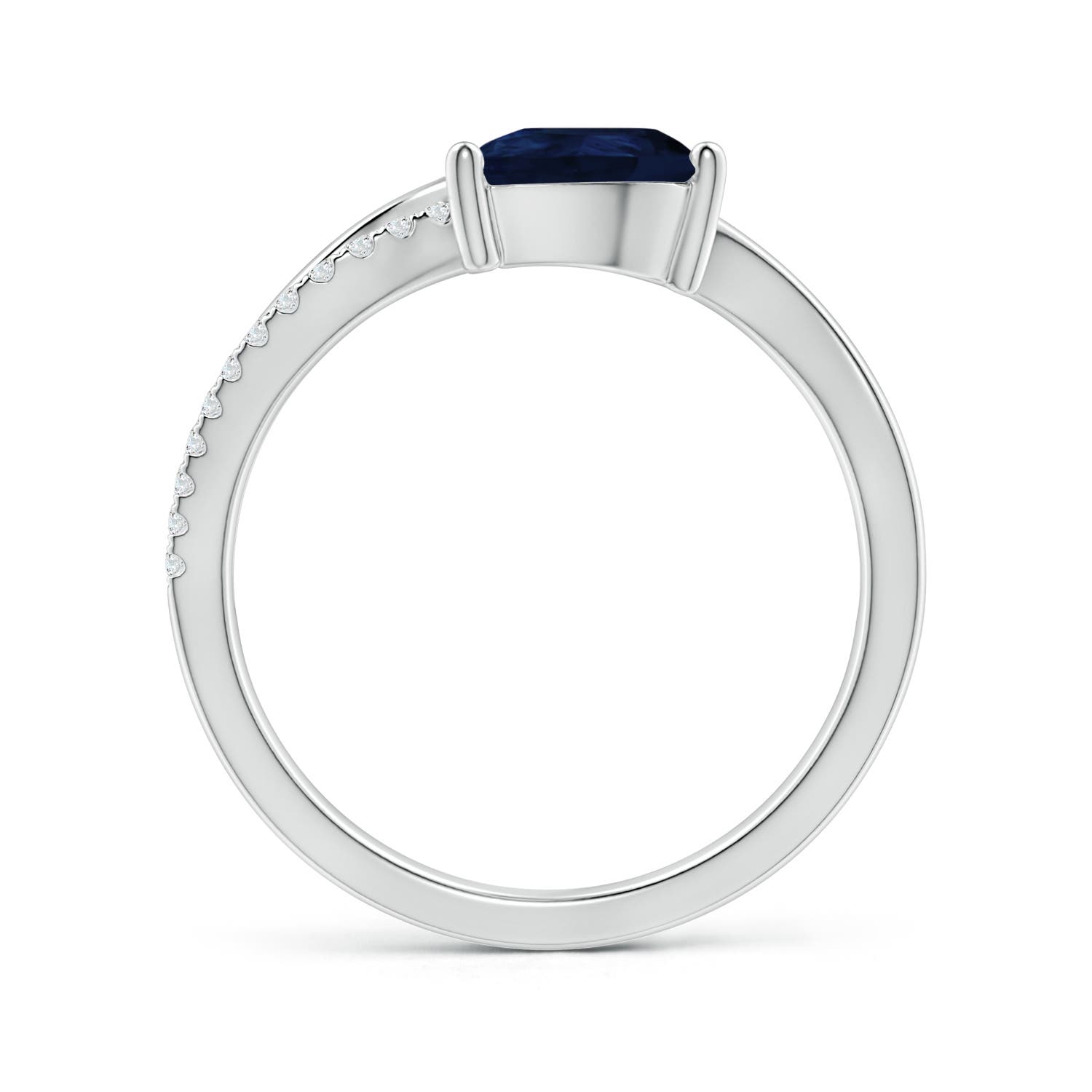 A - Blue Sapphire / 1.4 CT / 14 KT White Gold