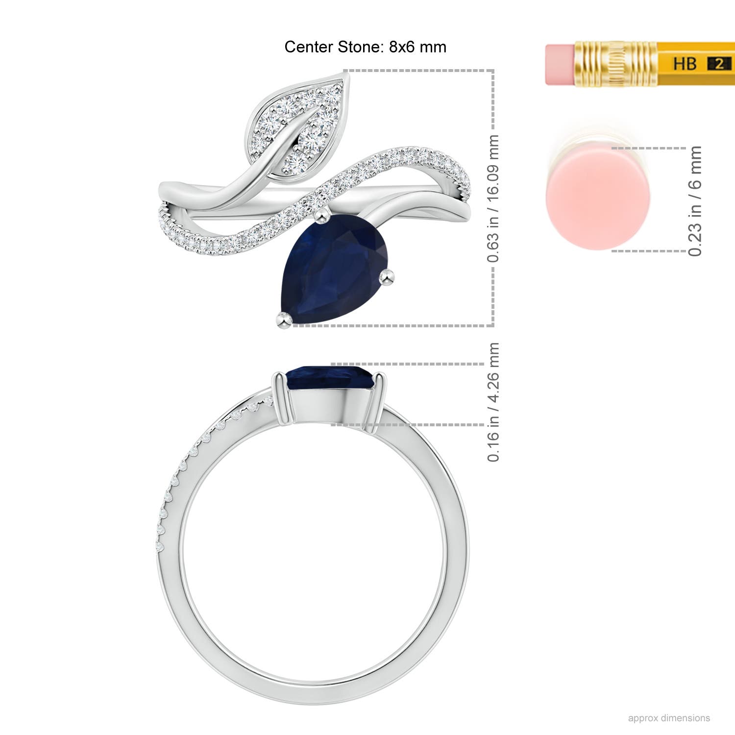 A - Blue Sapphire / 1.4 CT / 14 KT White Gold