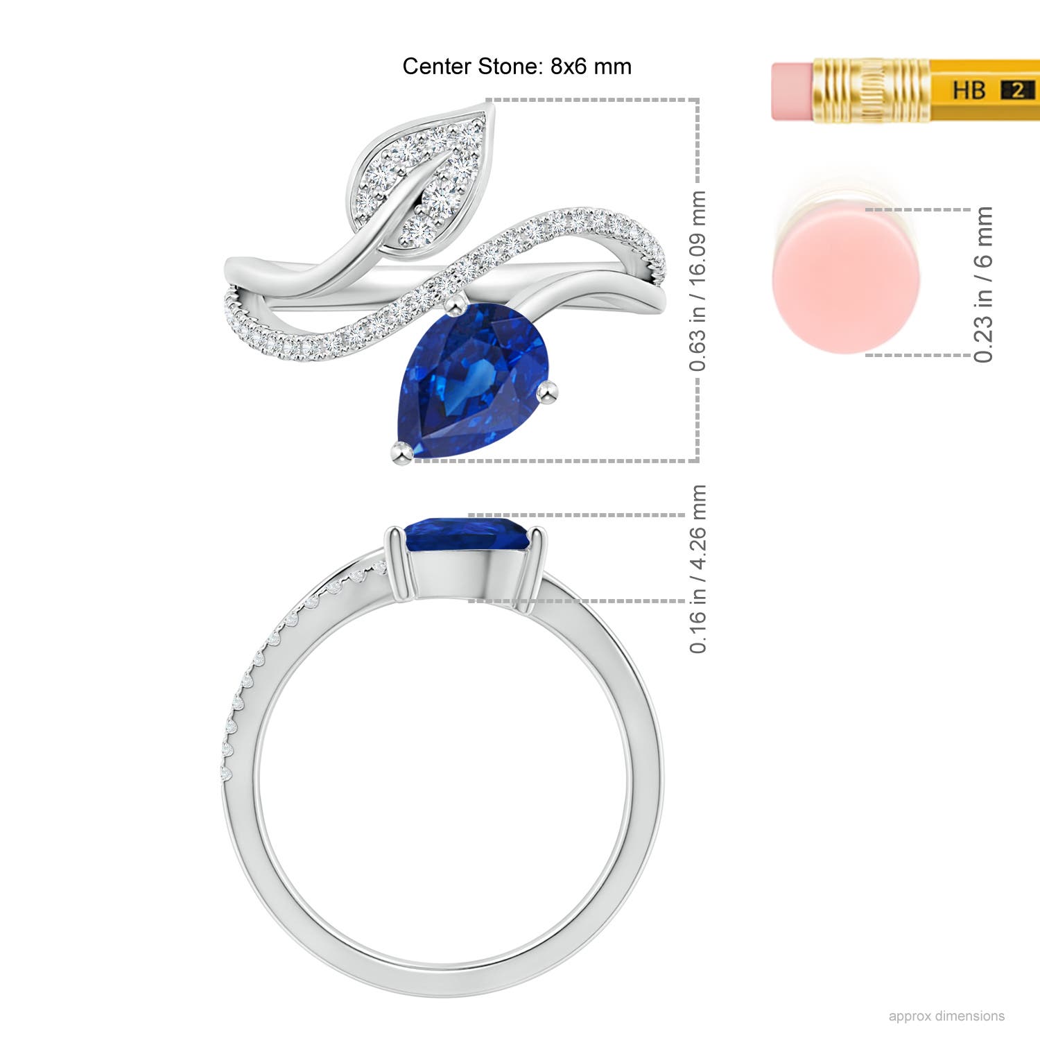 AAA - Blue Sapphire / 1.4 CT / 14 KT White Gold