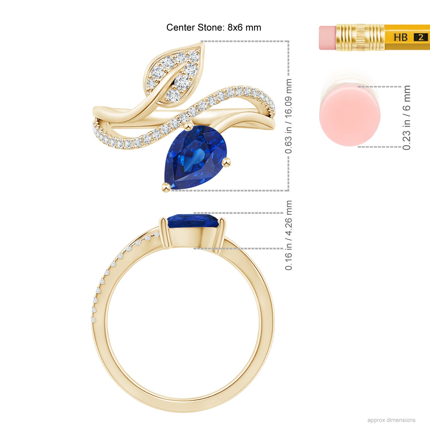 AAA - Blue Sapphire / 1.4 CT / 14 KT Yellow Gold