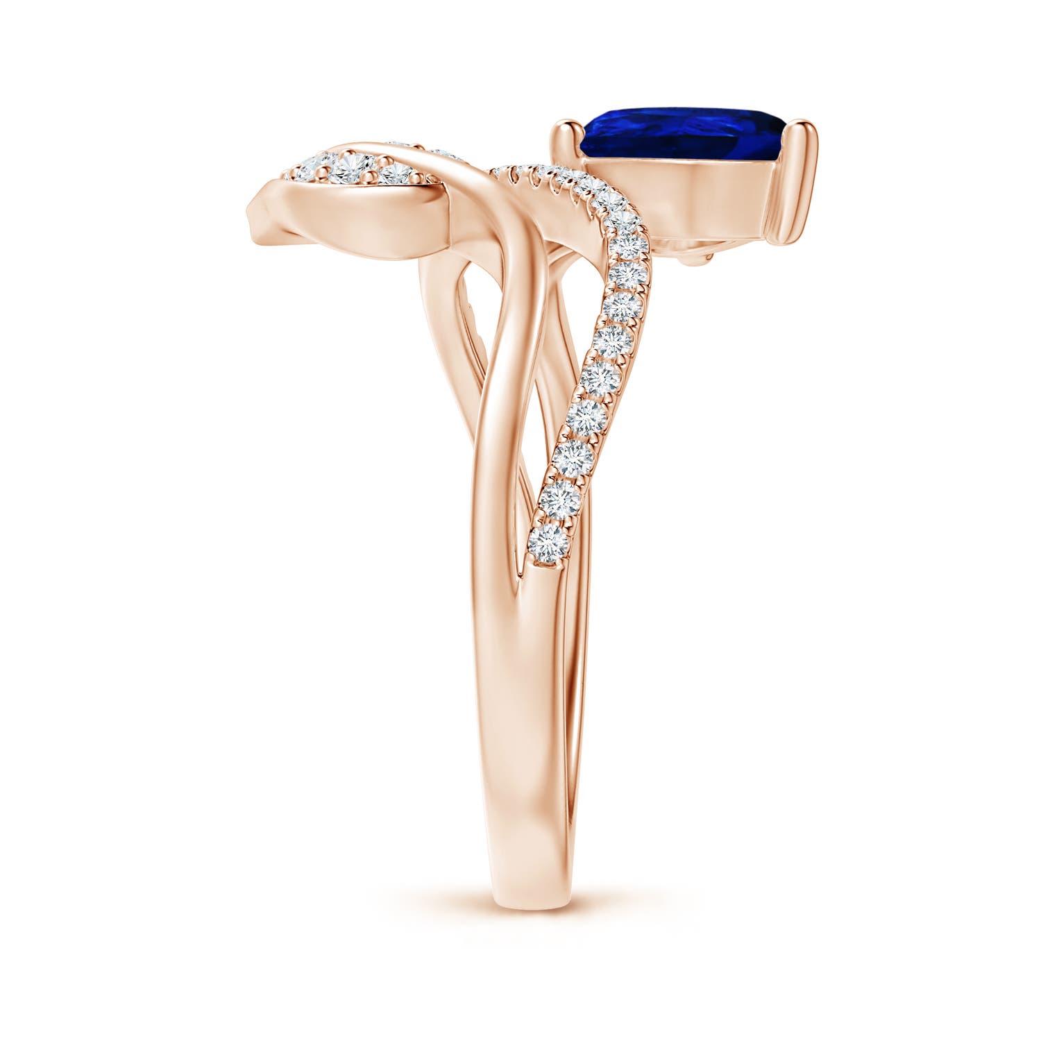 AAAA - Blue Sapphire / 1.4 CT / 14 KT Rose Gold