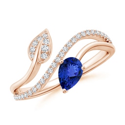 Tanzanite and Diamond Split Shank Ring | Angara