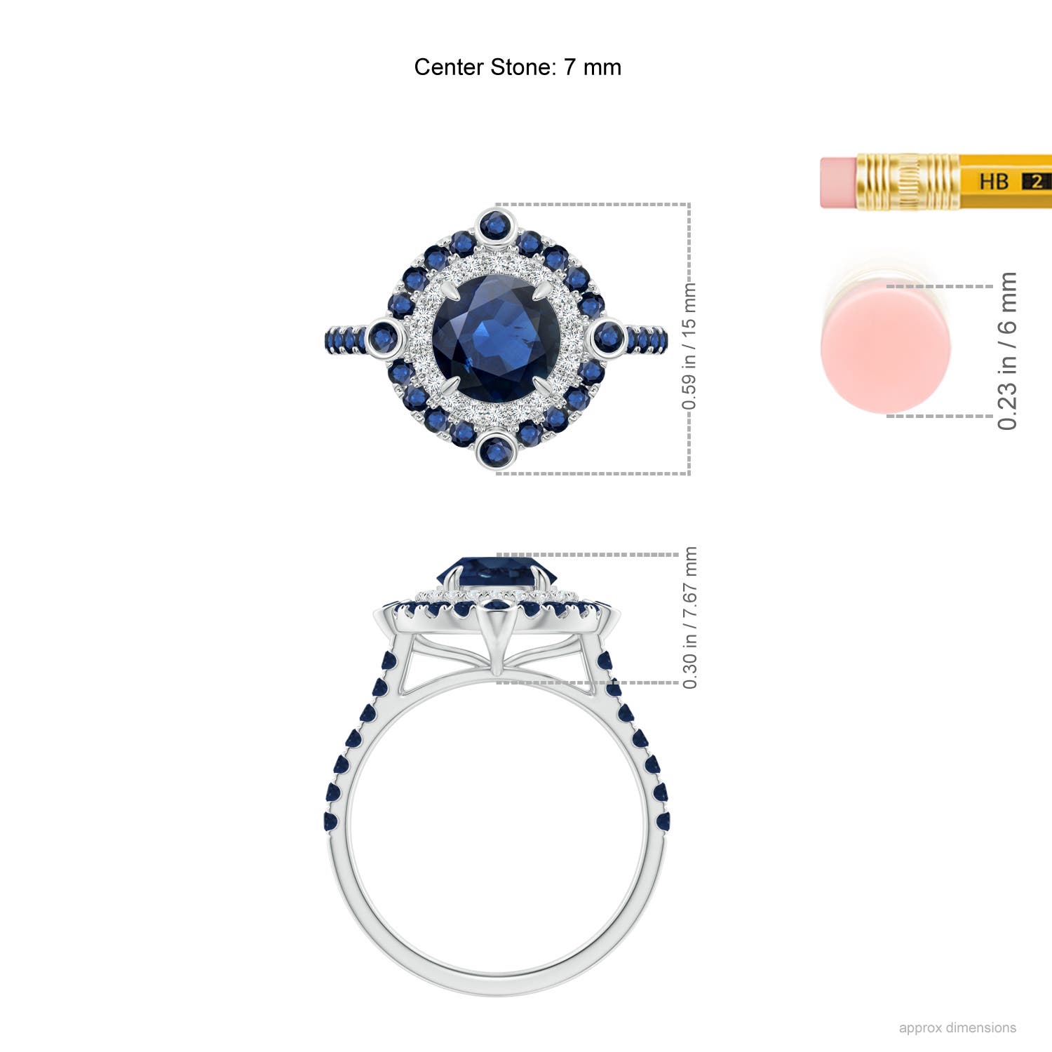 AA - Blue Sapphire / 2.29 CT / 14 KT White Gold