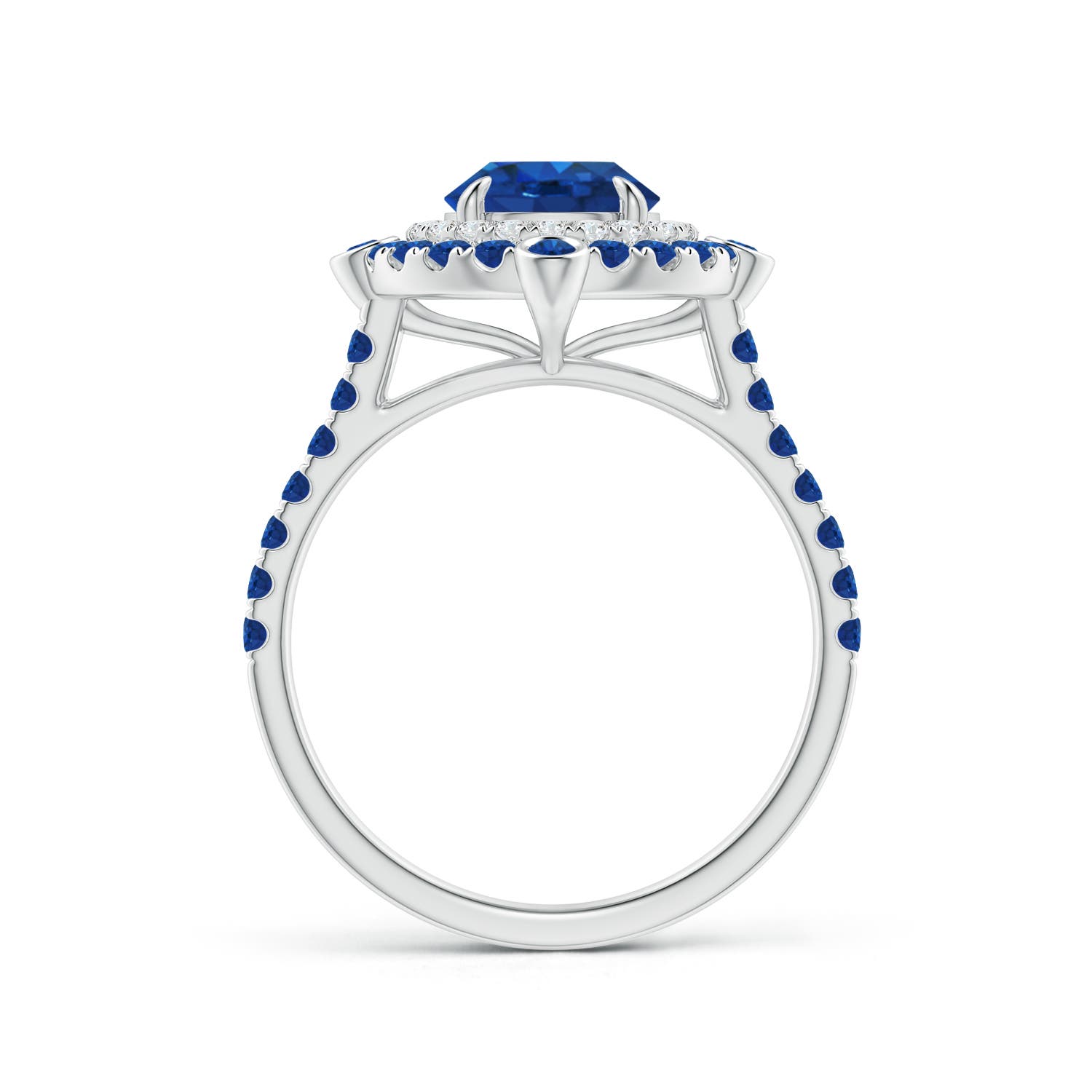 AAA - Blue Sapphire / 2.29 CT / 14 KT White Gold