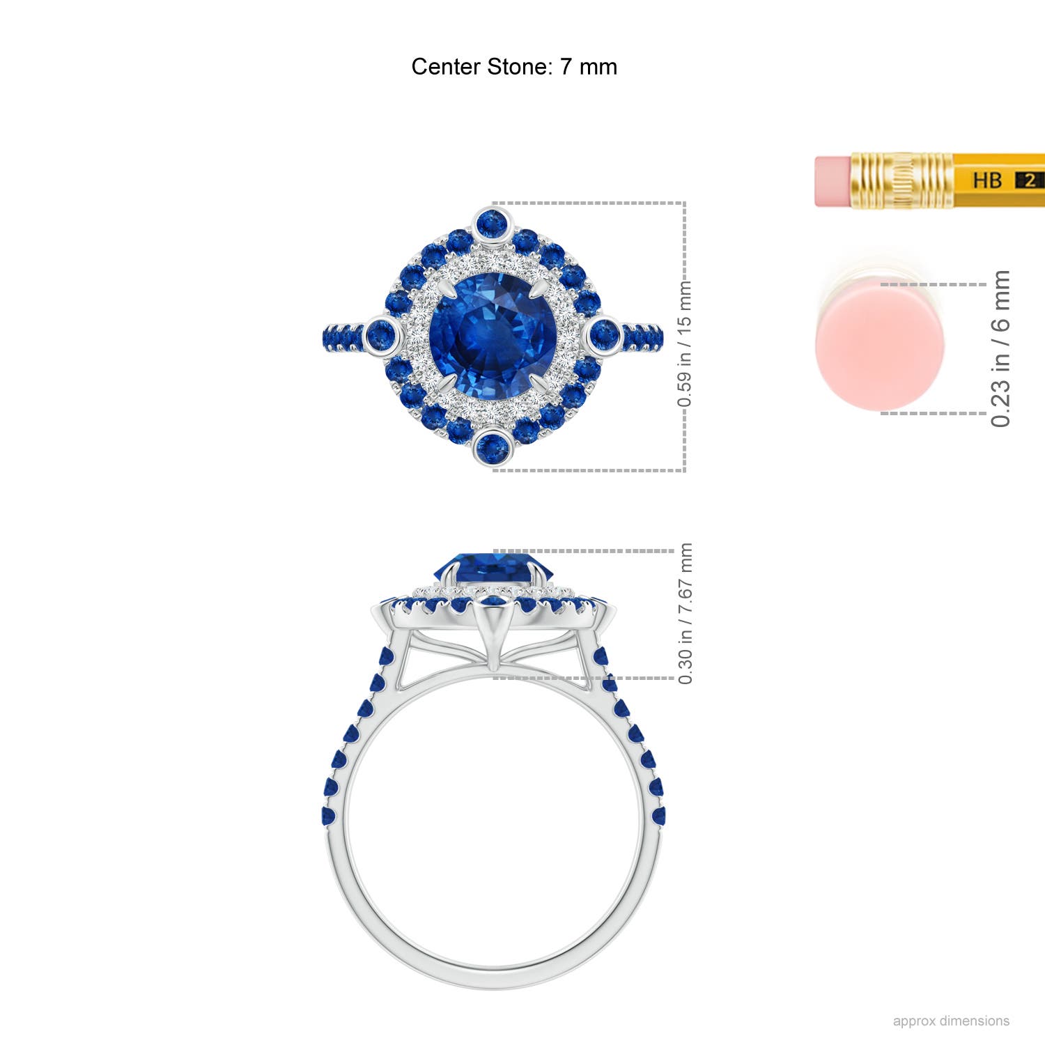 AAA - Blue Sapphire / 2.29 CT / 14 KT White Gold