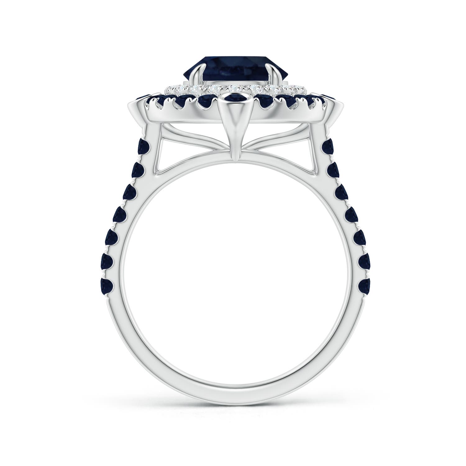 A - Blue Sapphire / 3.22 CT / 14 KT White Gold