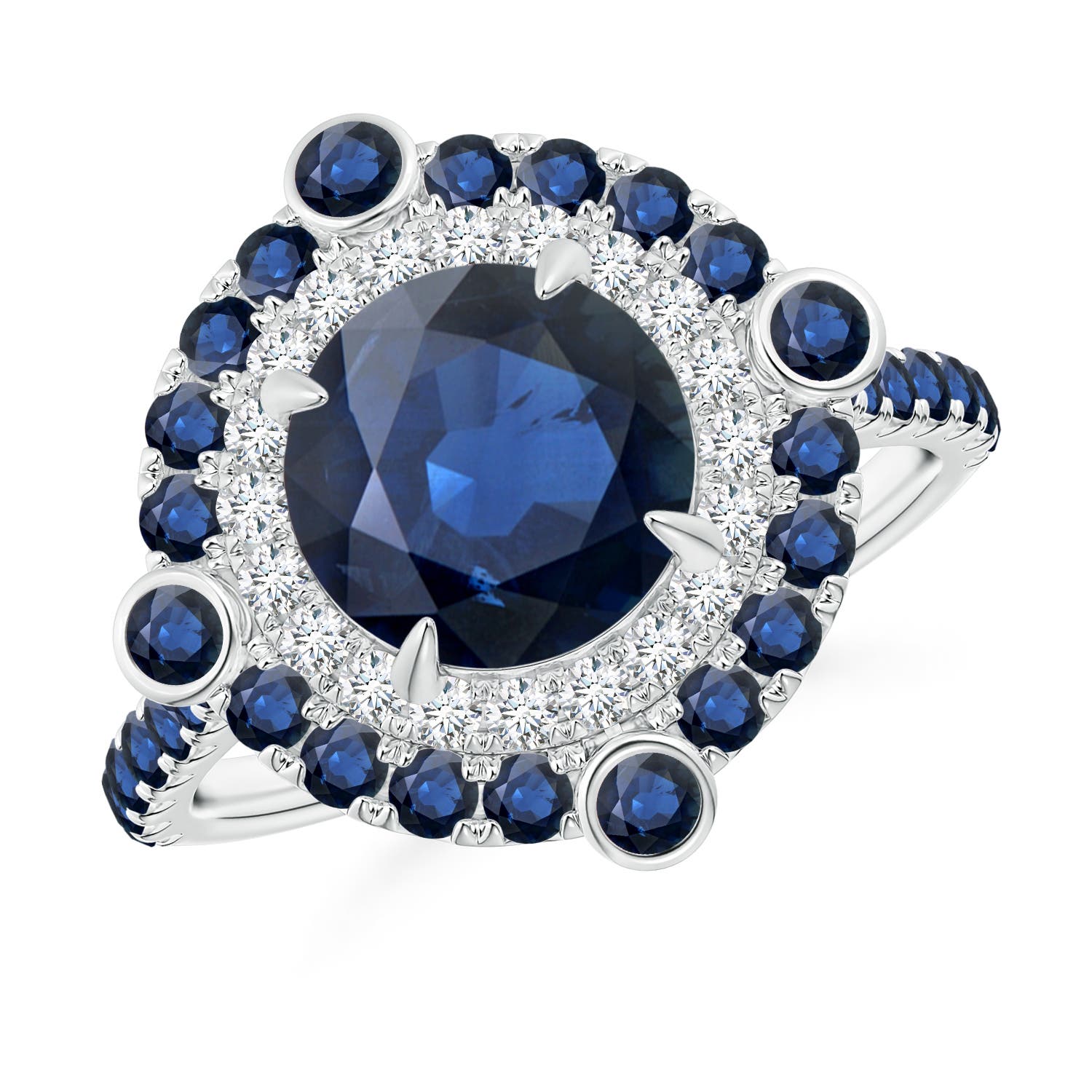 AA - Blue Sapphire / 3.22 CT / 14 KT White Gold