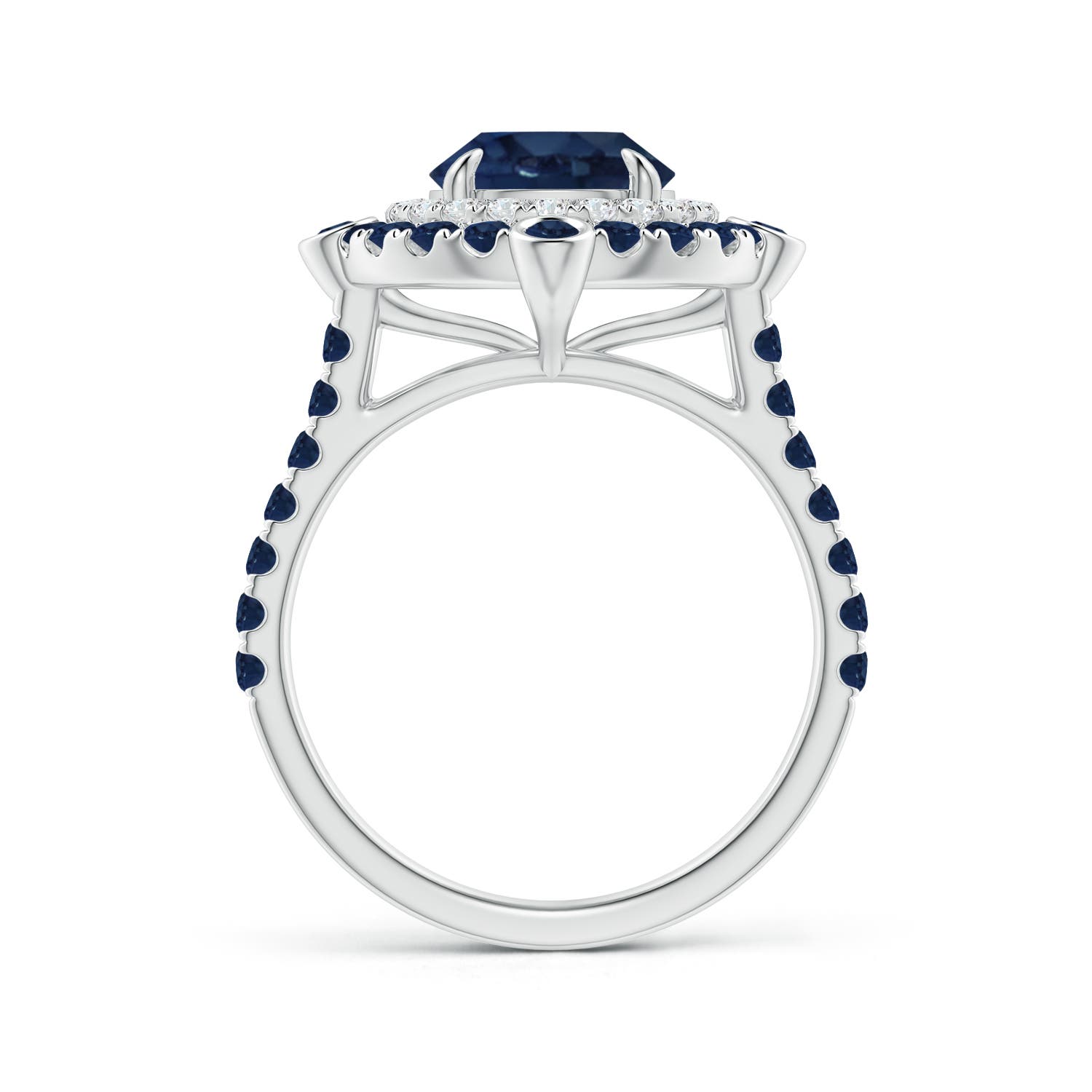 AA - Blue Sapphire / 3.22 CT / 14 KT White Gold