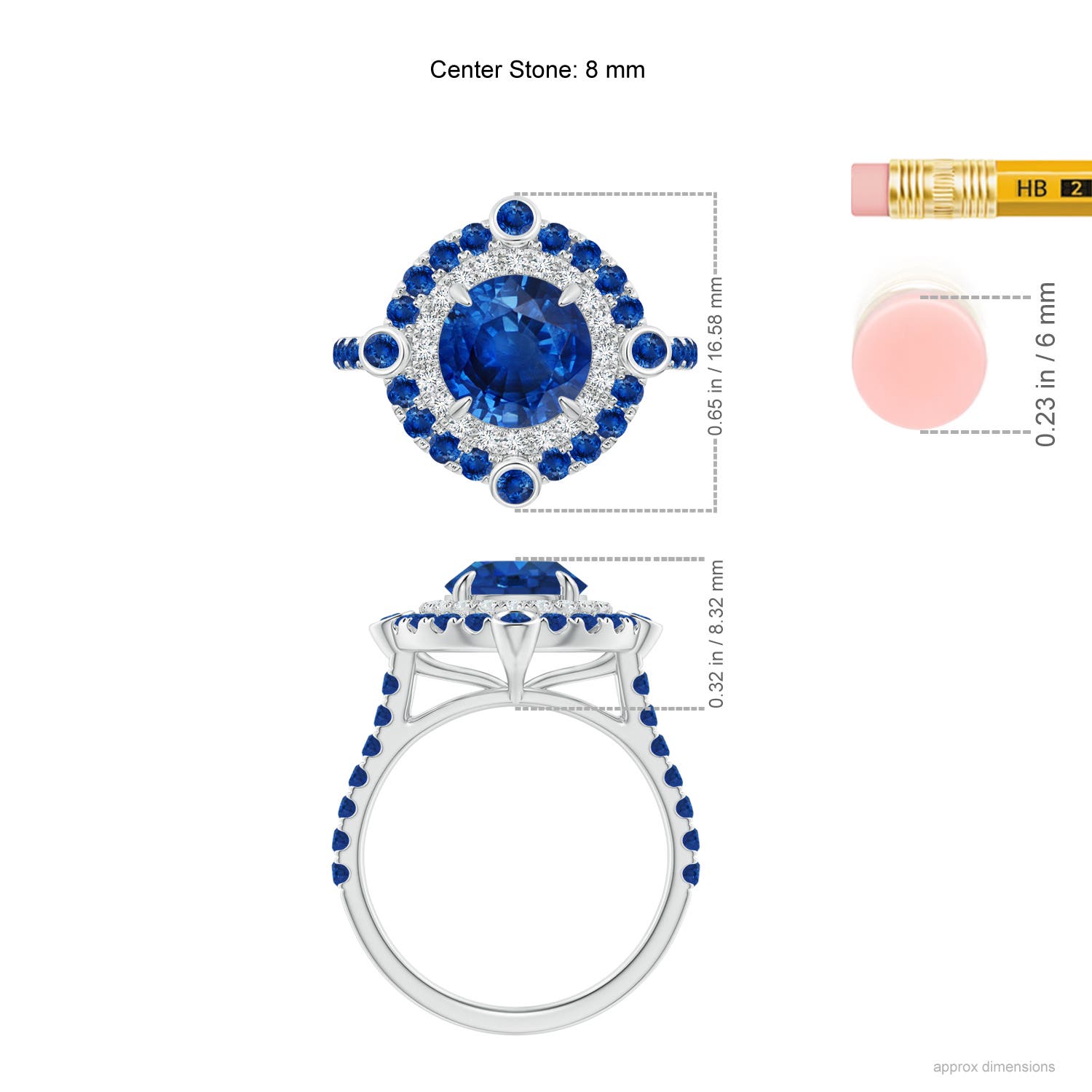 AAA - Blue Sapphire / 3.22 CT / 14 KT White Gold