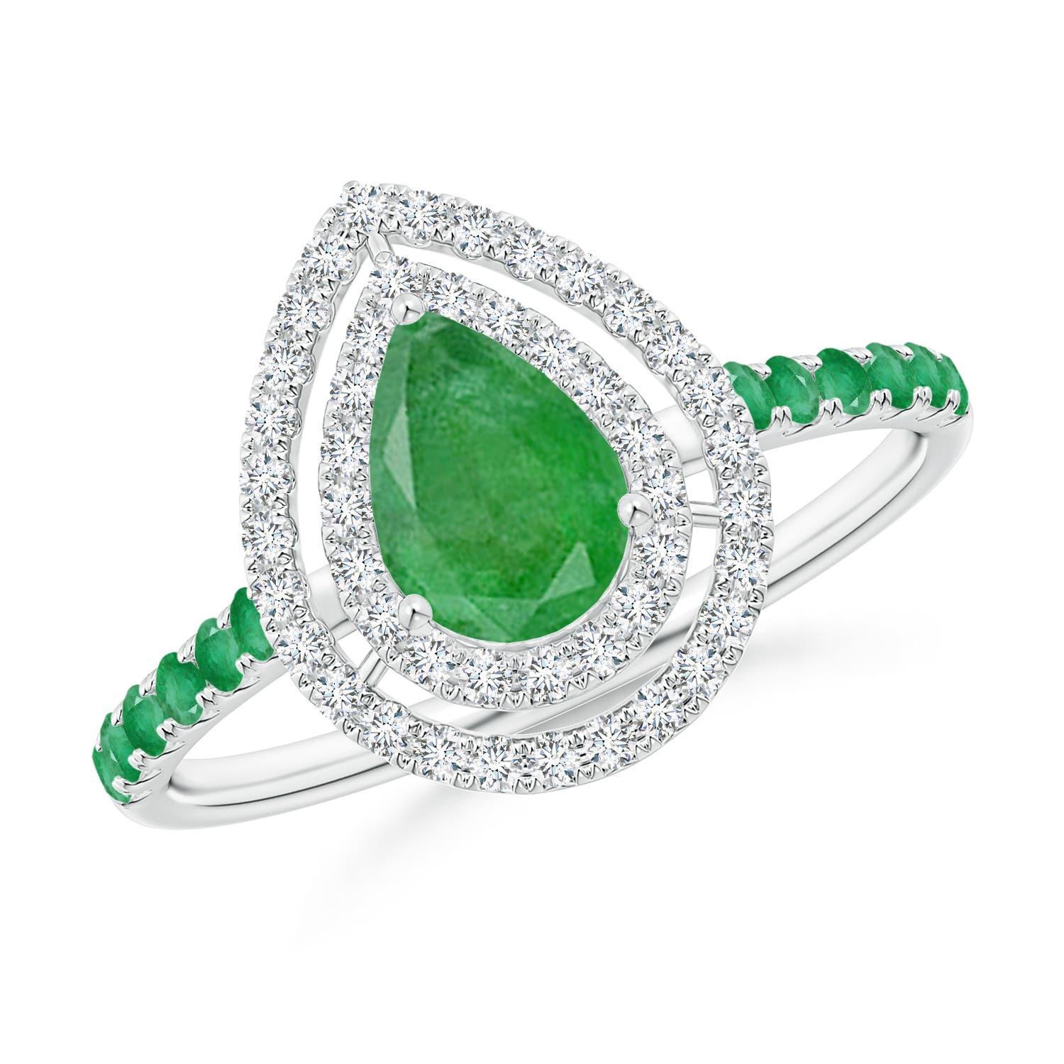 A - Emerald / 1.1 CT / 14 KT White Gold