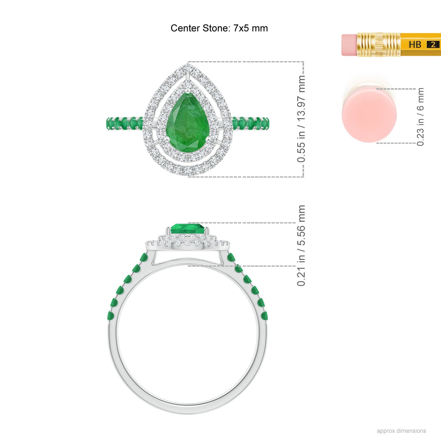 A - Emerald / 1.1 CT / 14 KT White Gold