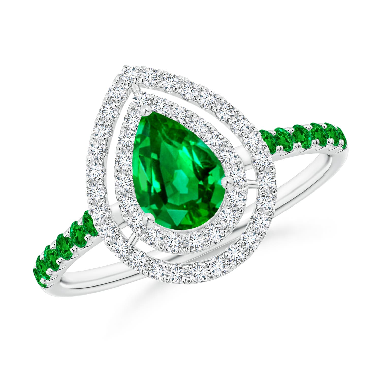 AAAA - Emerald / 1.1 CT / 14 KT White Gold