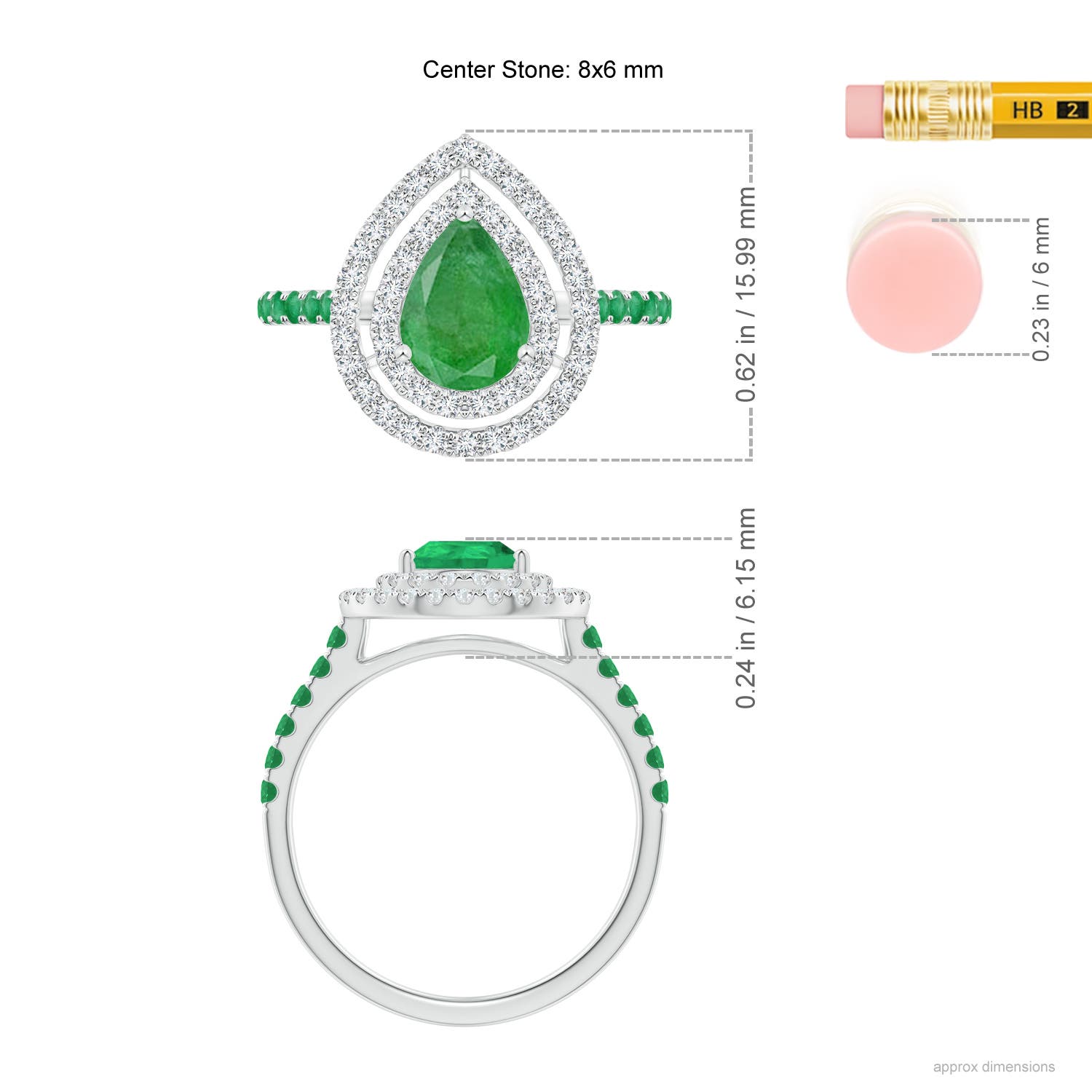 A - Emerald / 1.57 CT / 14 KT White Gold