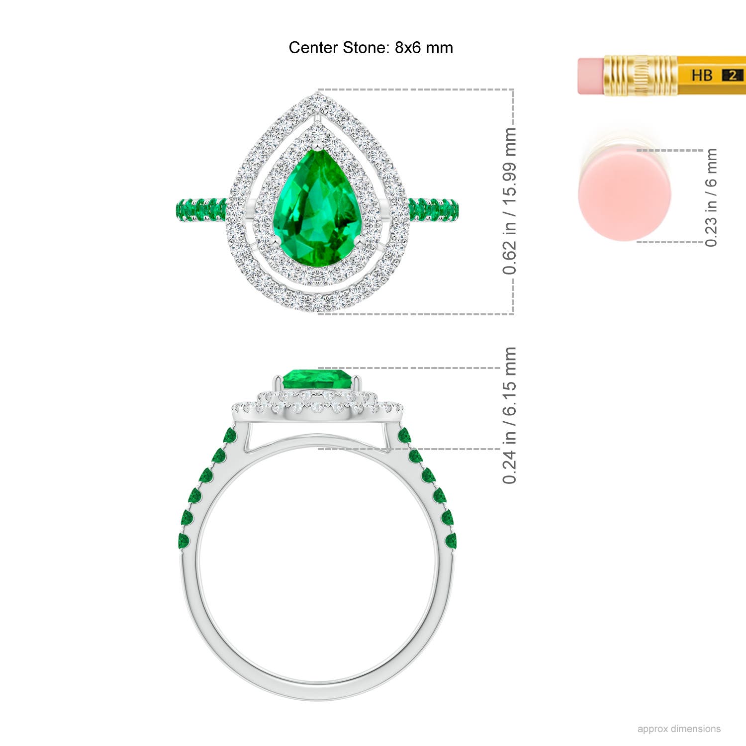 AAA - Emerald / 1.57 CT / 14 KT White Gold