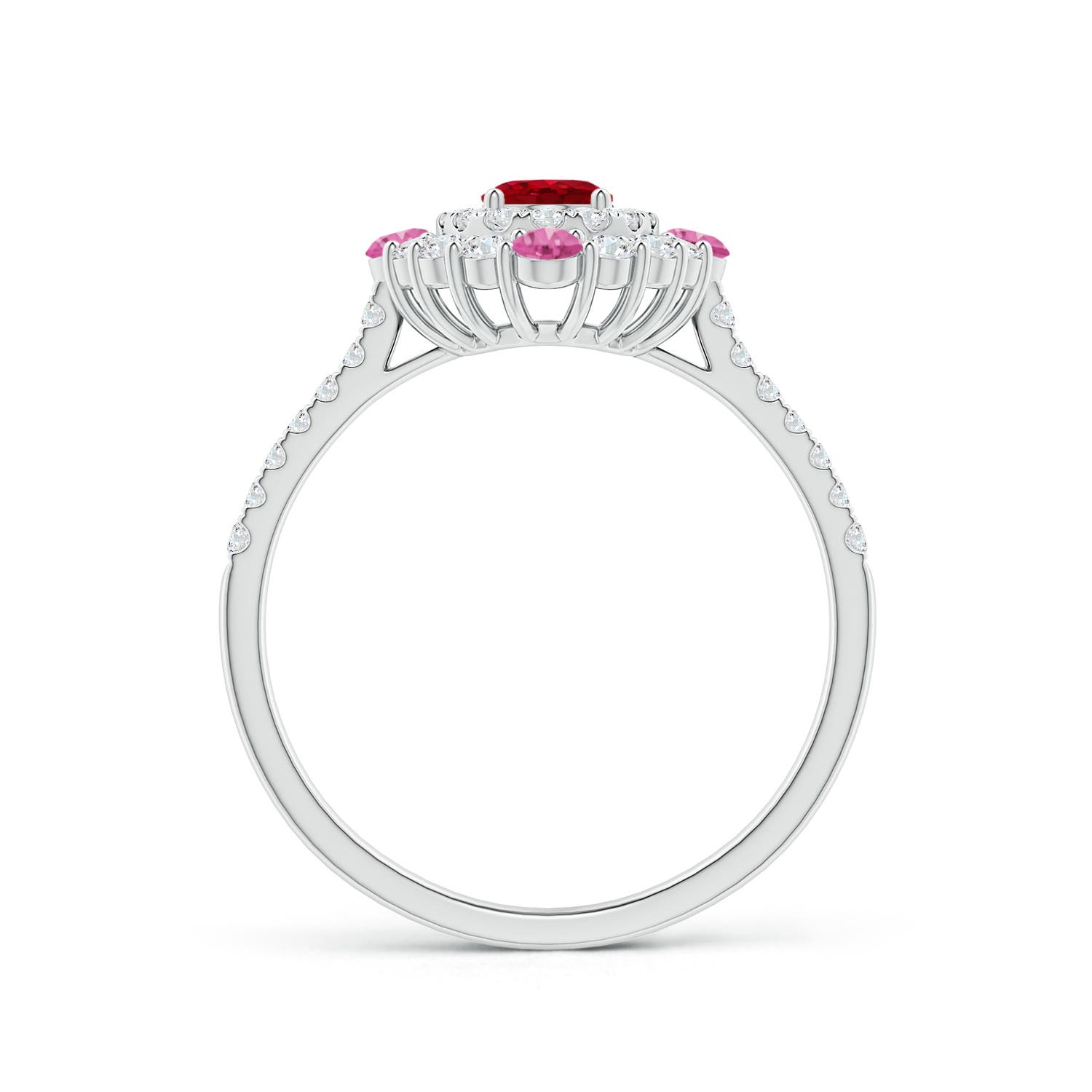 AAA - Ruby / 1.31 CT / 14 KT White Gold