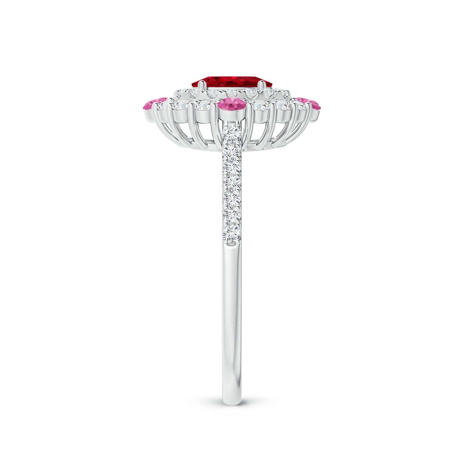 AAA - Ruby / 1.31 CT / 14 KT White Gold