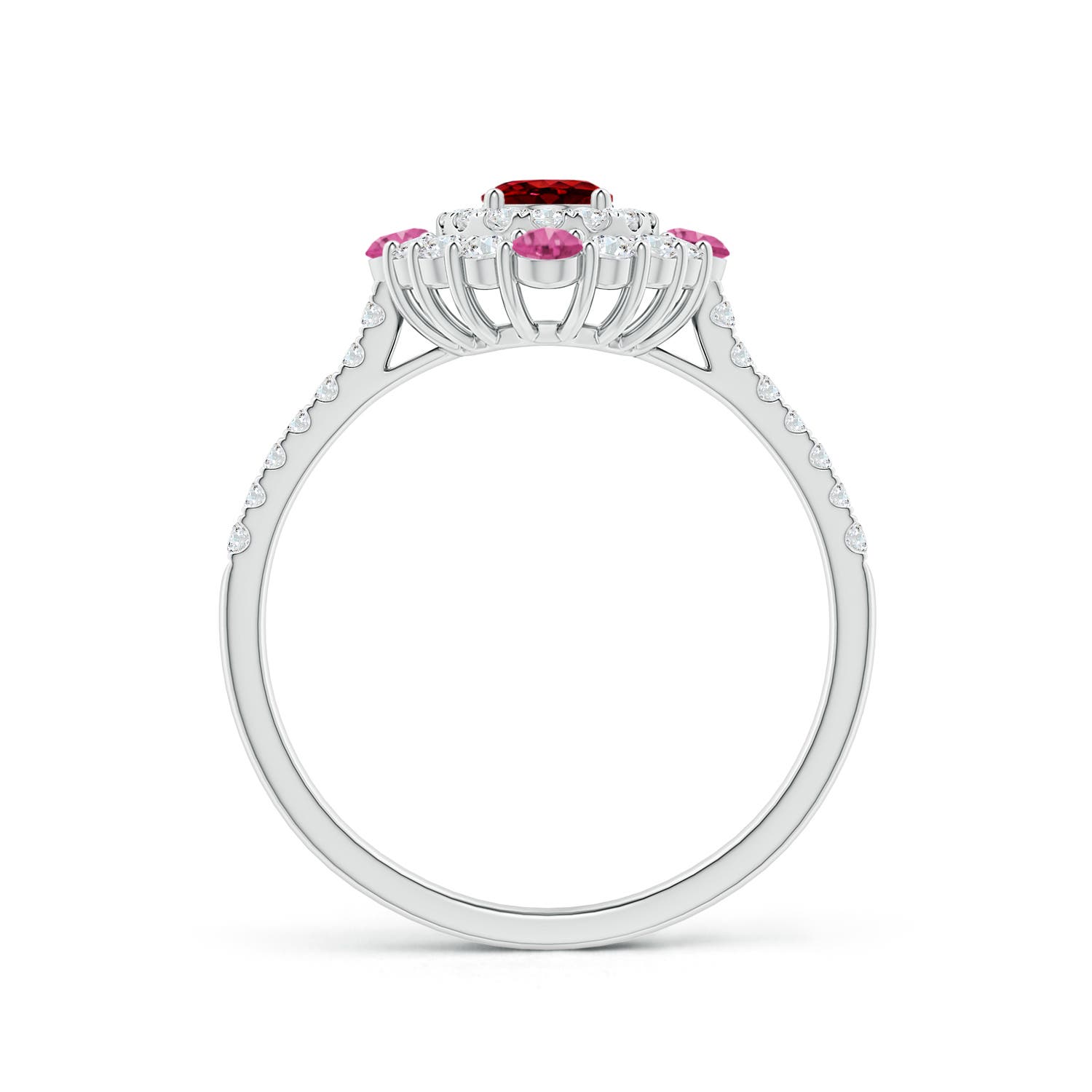 AAAA - Ruby / 1.31 CT / 14 KT White Gold