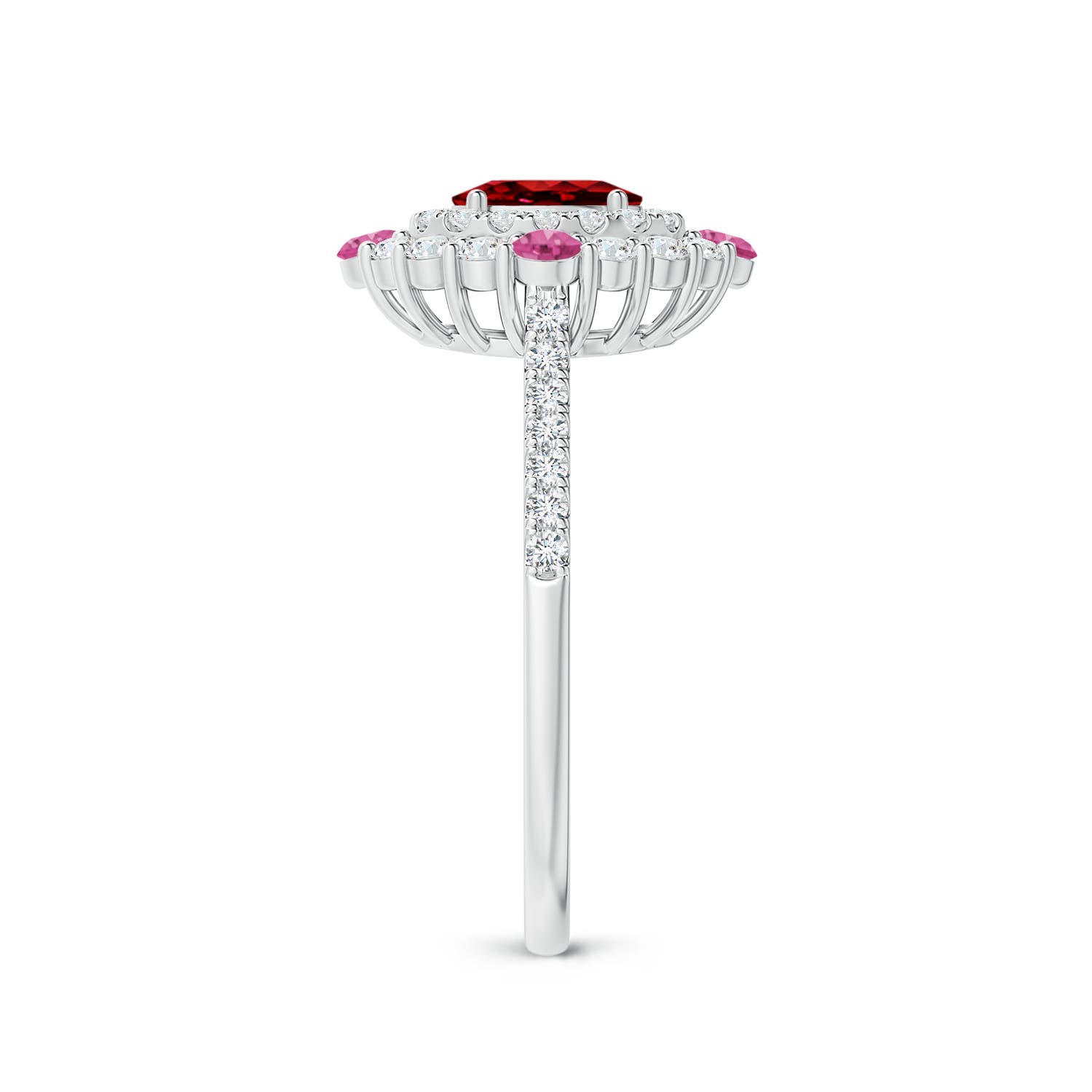 AAAA - Ruby / 1.31 CT / 14 KT White Gold