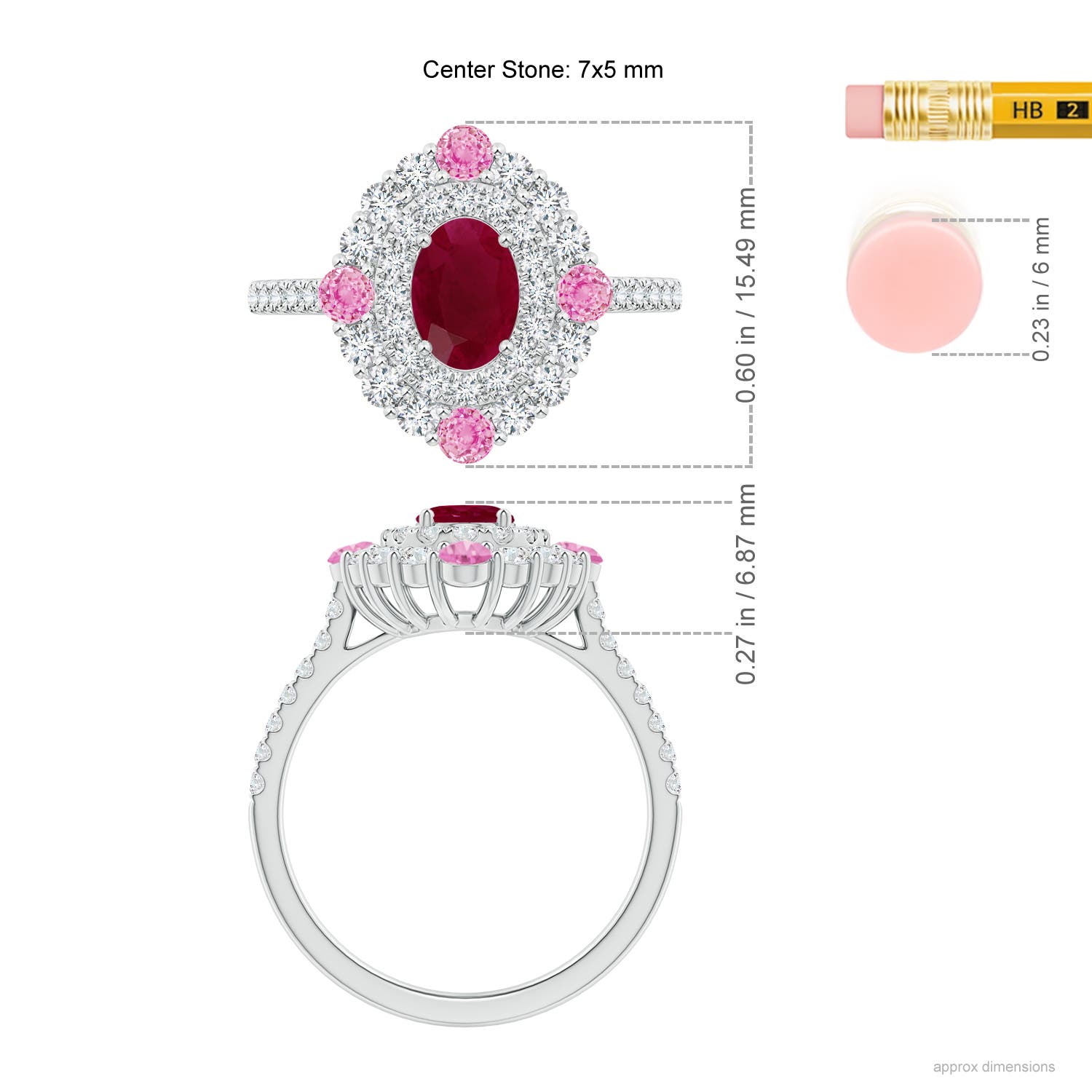 A - Ruby / 2.06 CT / 14 KT White Gold