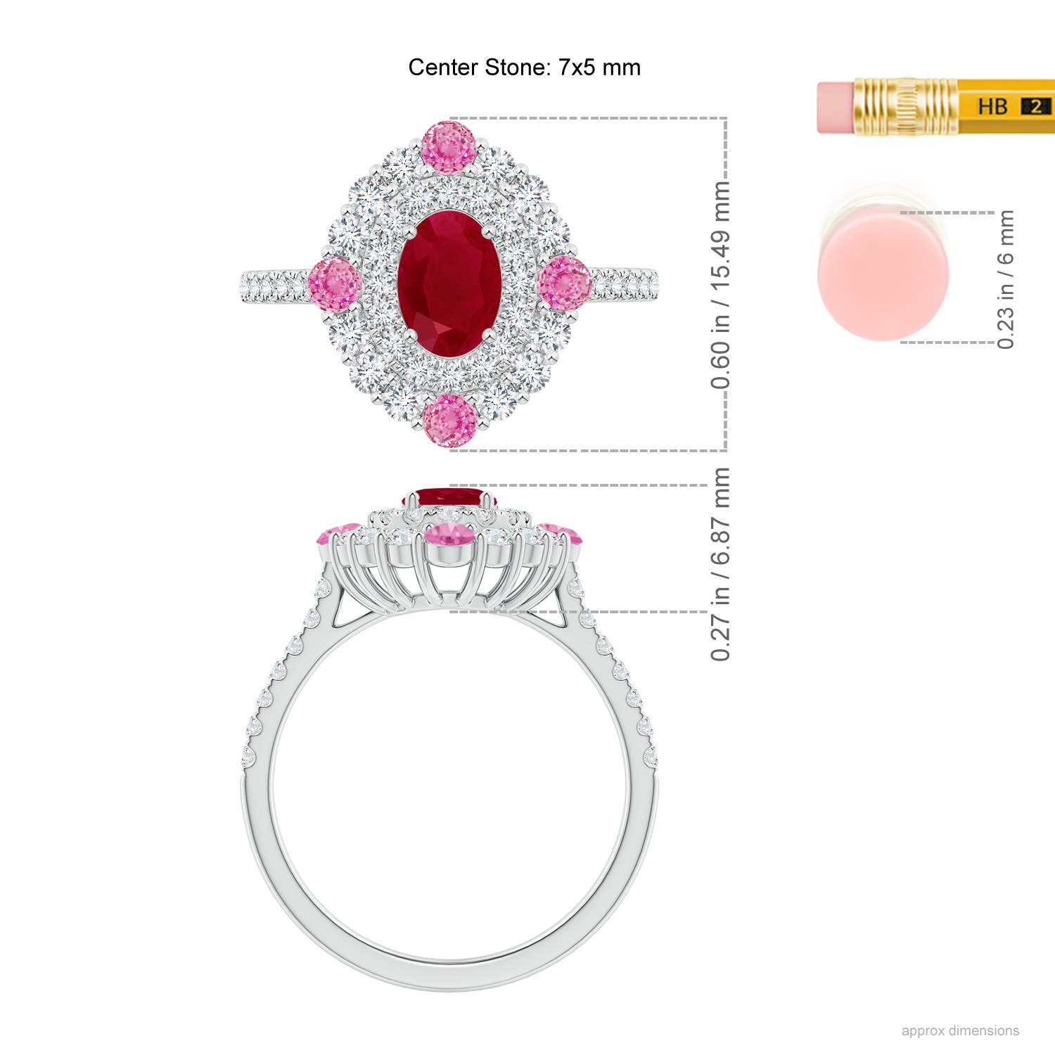 AA - Ruby / 2.06 CT / 14 KT White Gold