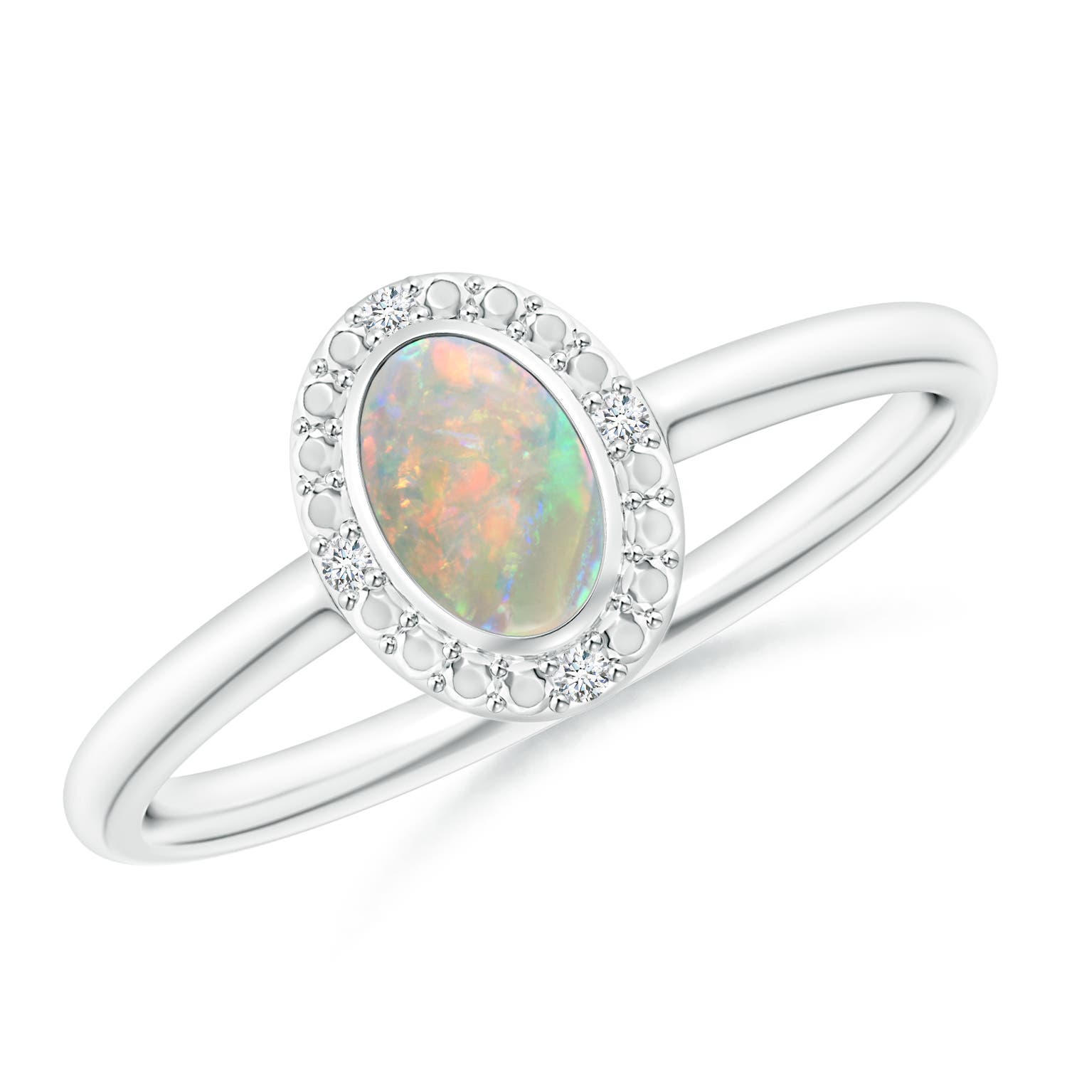 AAAA - Opal / 0.3 CT / 14 KT White Gold