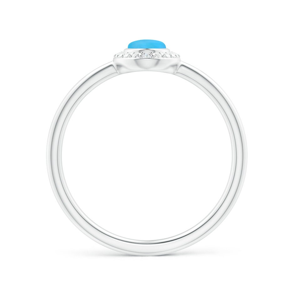 6x4mm AAA Bezel-Set Oval Turquoise Ring with Beaded Halo in White Gold side-1