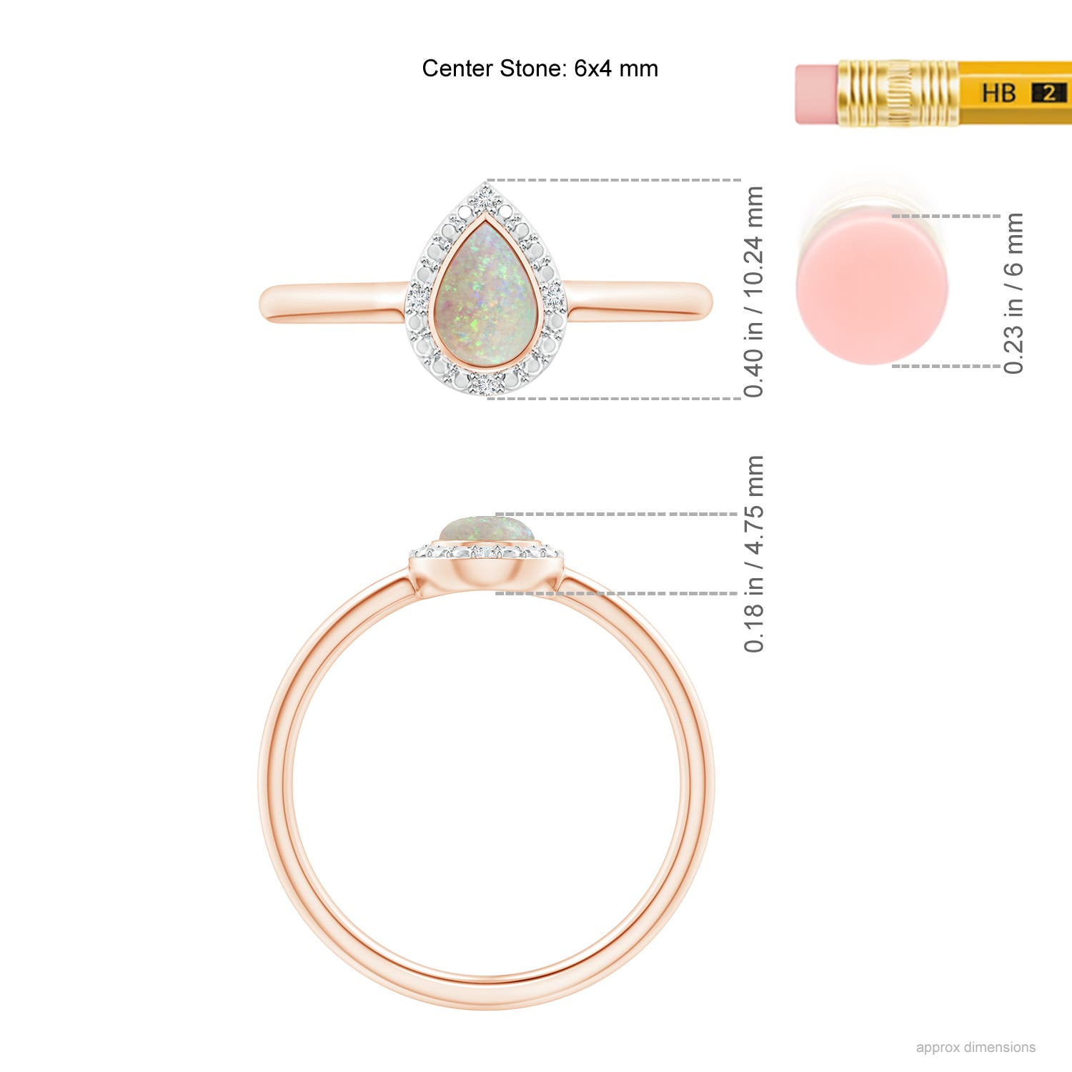 AAA - Opal / 0.28 CT / 14 KT Rose Gold