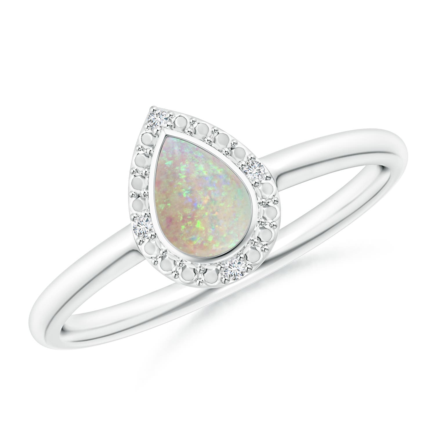 AAA - Opal / 0.28 CT / 14 KT White Gold