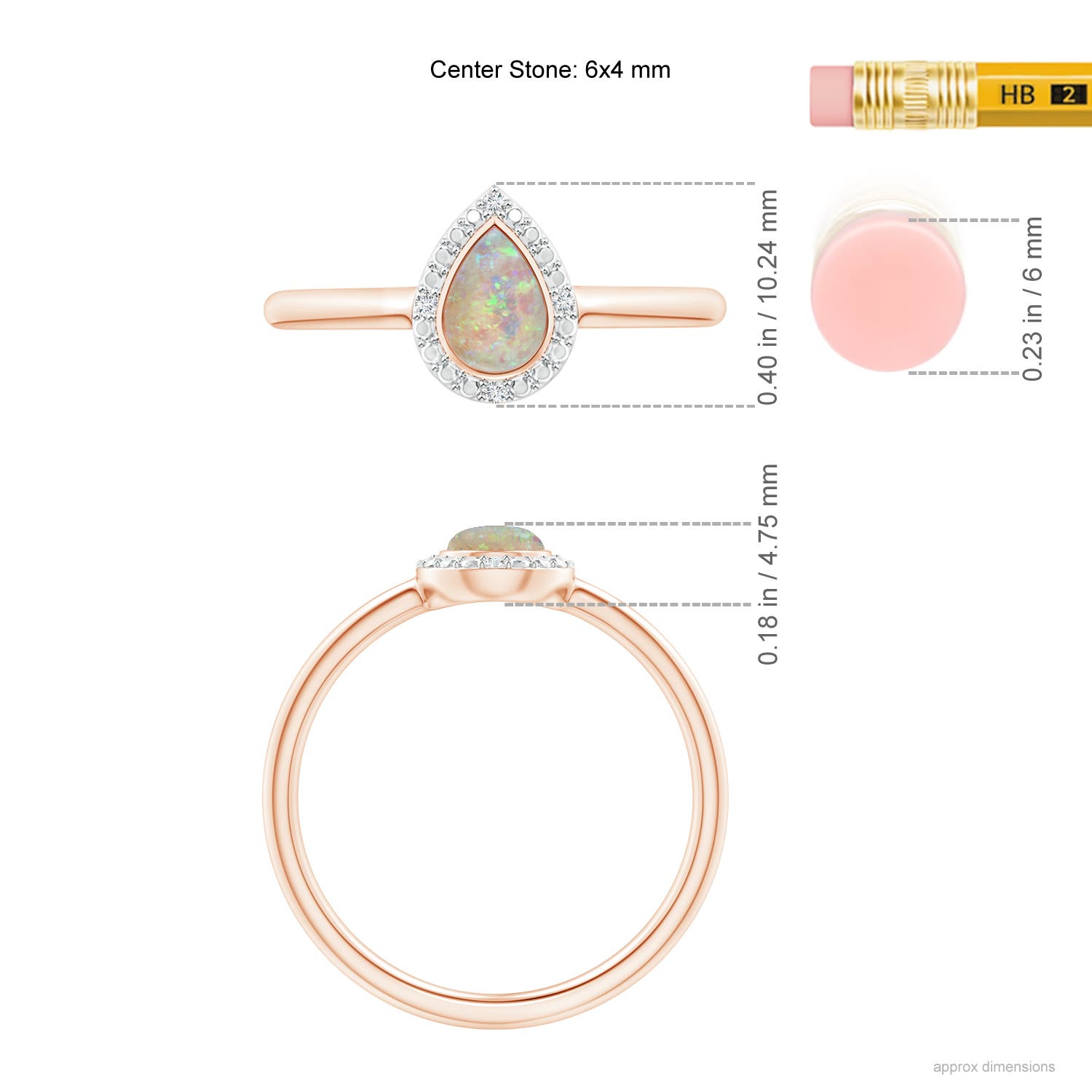 AAAA - Opal / 0.28 CT / 14 KT Rose Gold