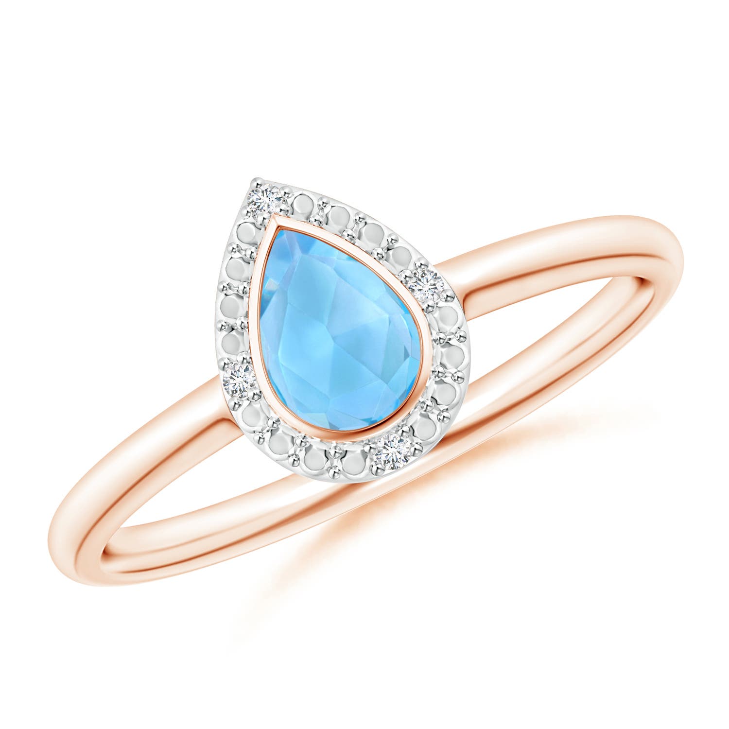 AAA - Swiss Blue Topaz / 0.52 CT / 14 KT Rose Gold