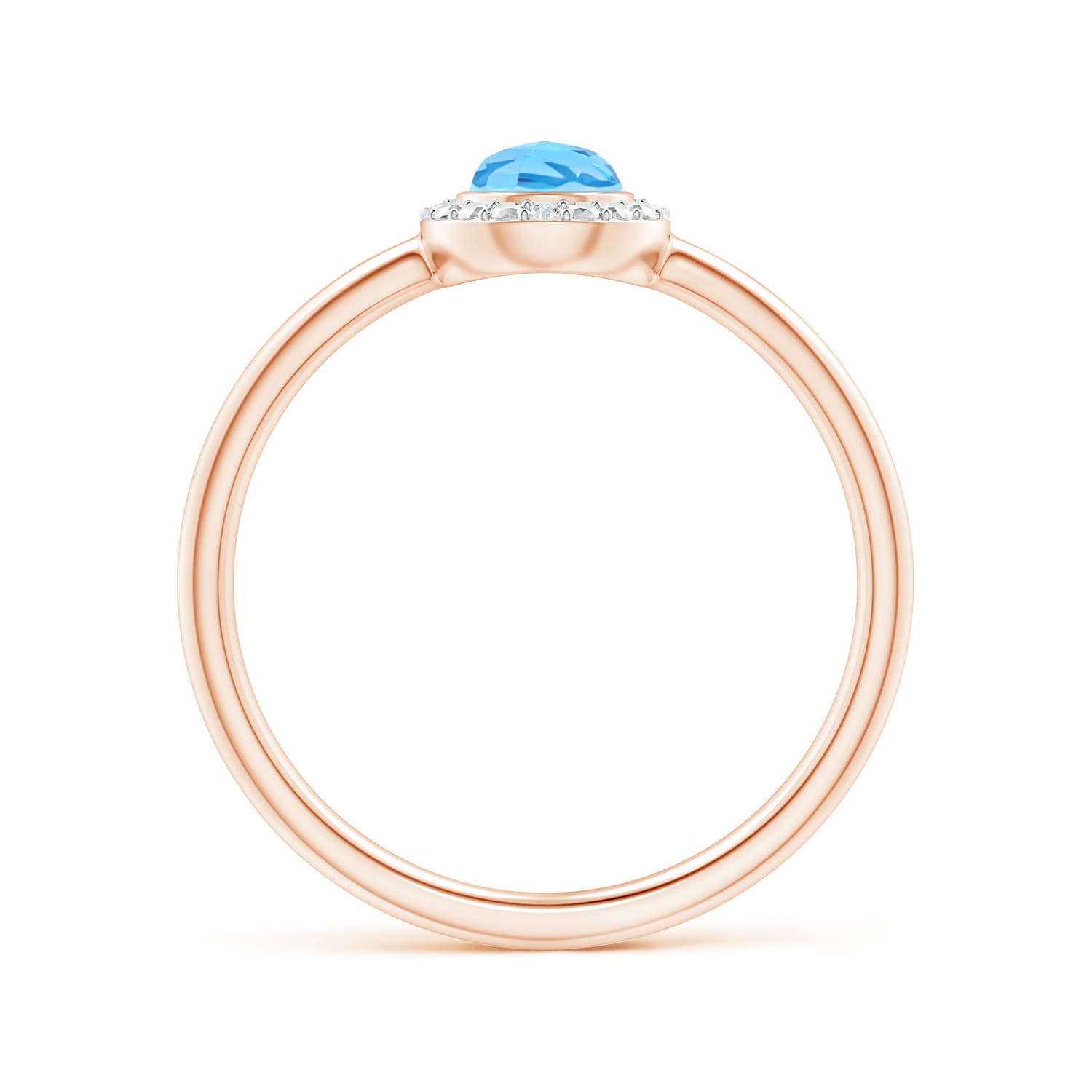 AAA - Swiss Blue Topaz / 0.52 CT / 14 KT Rose Gold