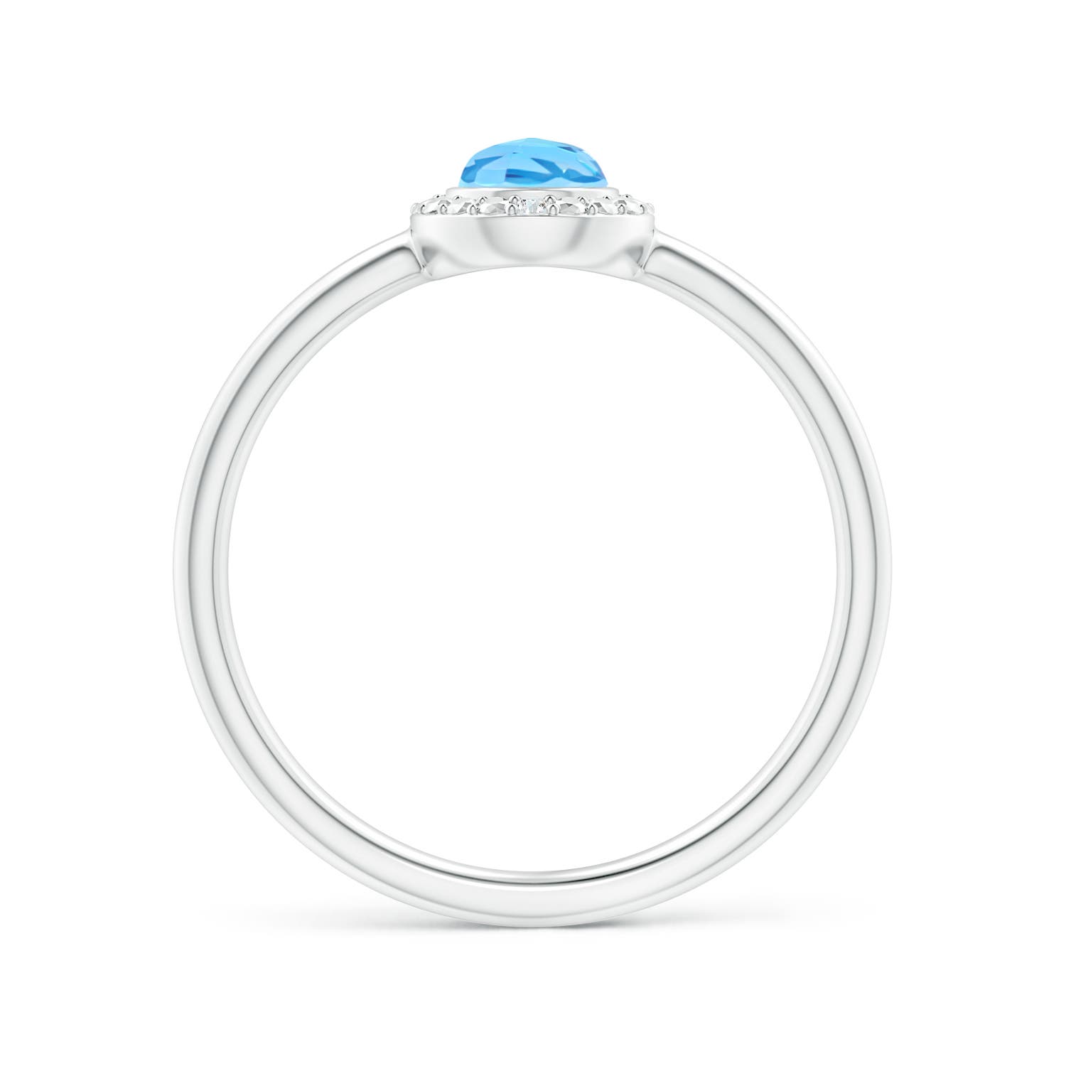 AAA - Swiss Blue Topaz / 0.52 CT / 14 KT White Gold