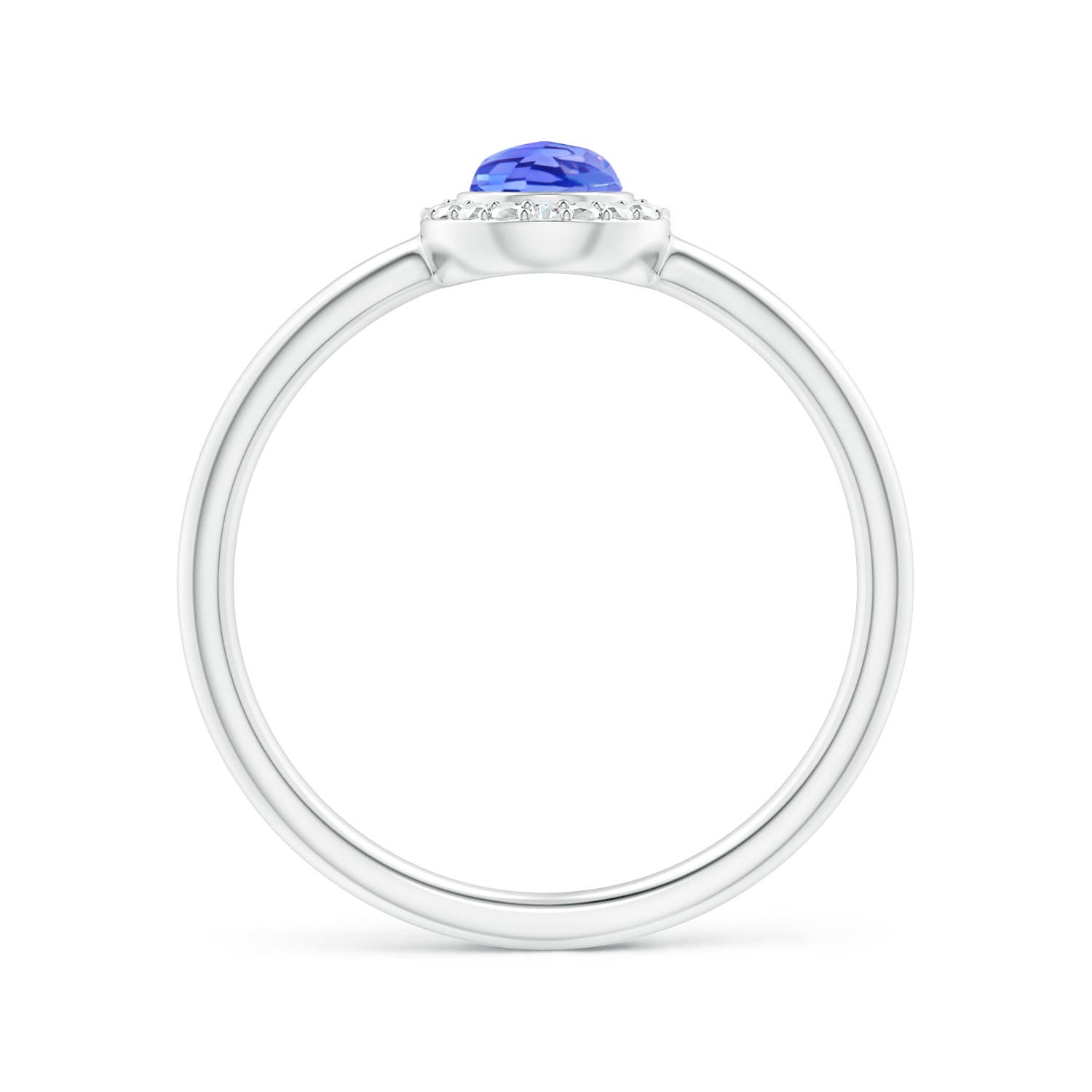 AAA - Tanzanite / 0.4 CT / 14 KT White Gold