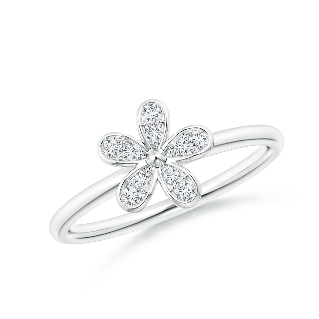 1.5mm GVS2 Pave-Set Diamond Daisy Ring in White Gold