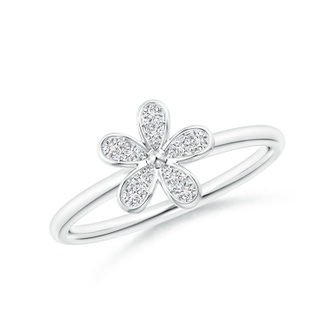 1.5mm HSI2 Pave-Set Diamond Daisy Ring in White Gold