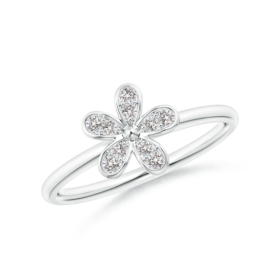 1.5mm IJI1I2 Pave-Set Diamond Daisy Ring in White Gold 