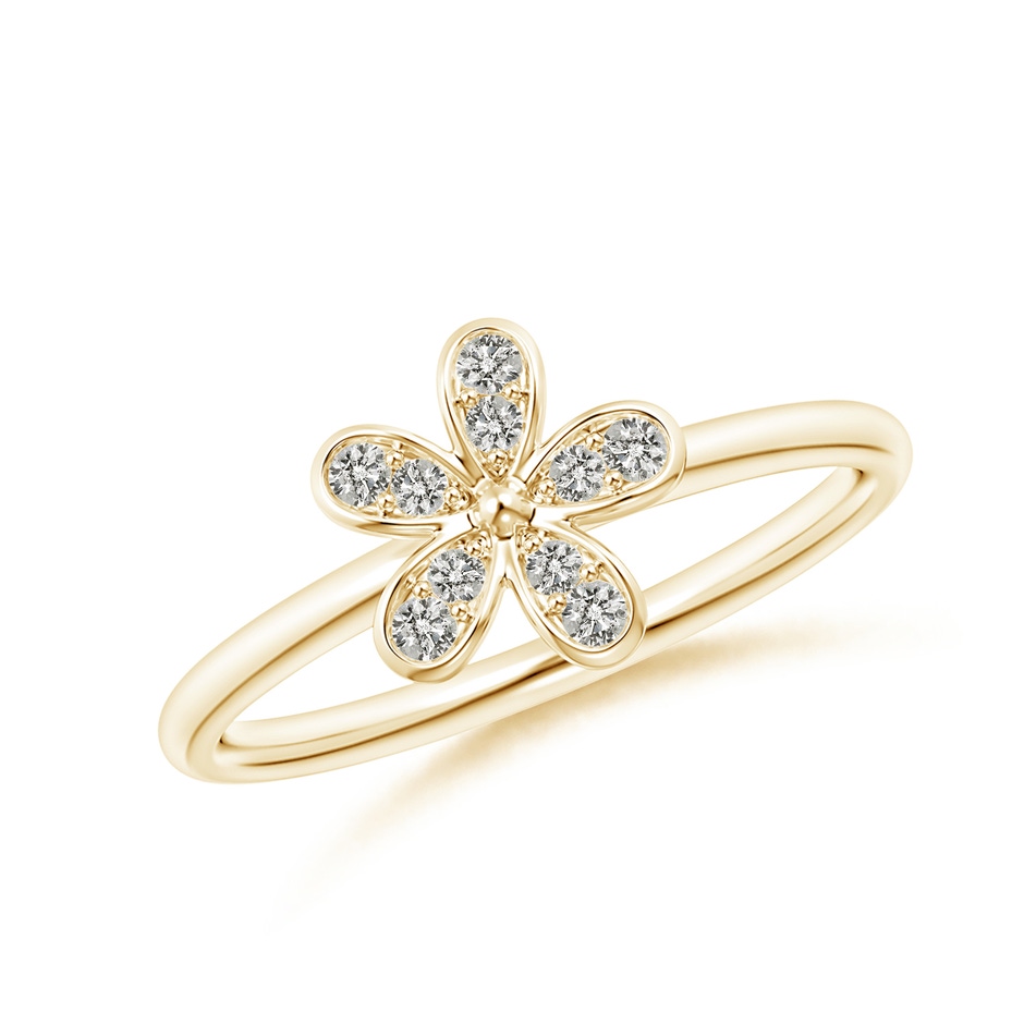 1.5mm KI3 Pave-Set Diamond Daisy Ring in Yellow Gold 