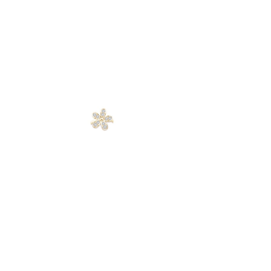 3.1mm HSI2 Pave-Set Diamond Daisy Ring in Yellow Gold hand