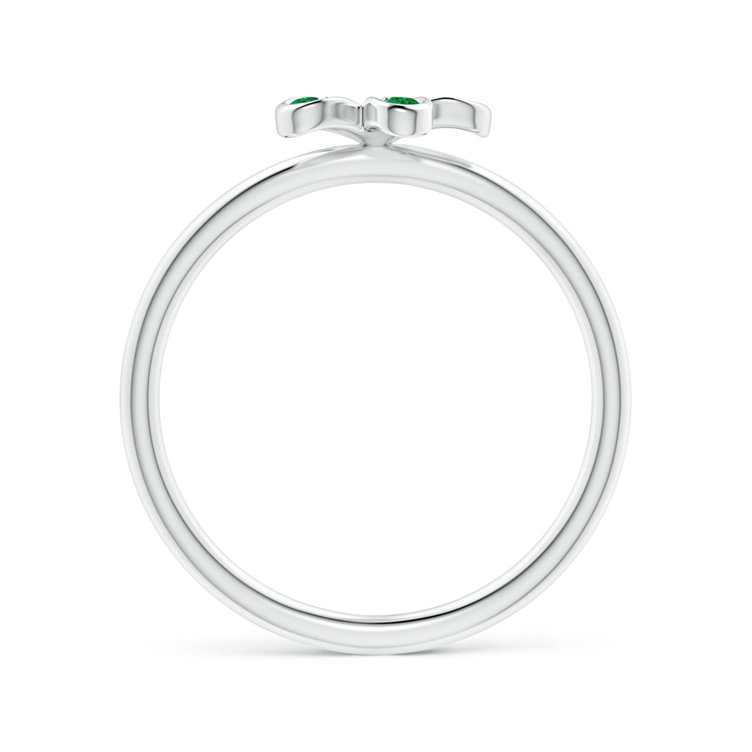 AAA - Emerald / 0.17 CT / 14 KT White Gold